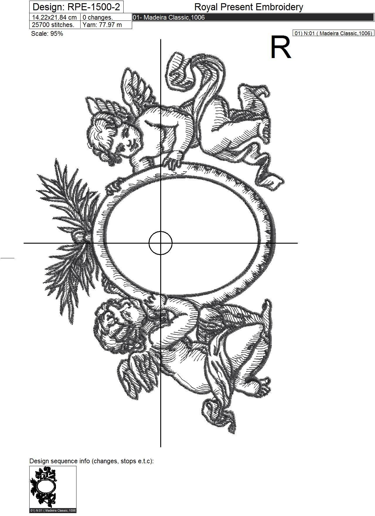 Baroque Angels Frame Machine embroidery design - 7 sizes