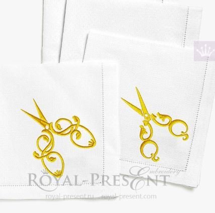 Scissors machine embroidery designs