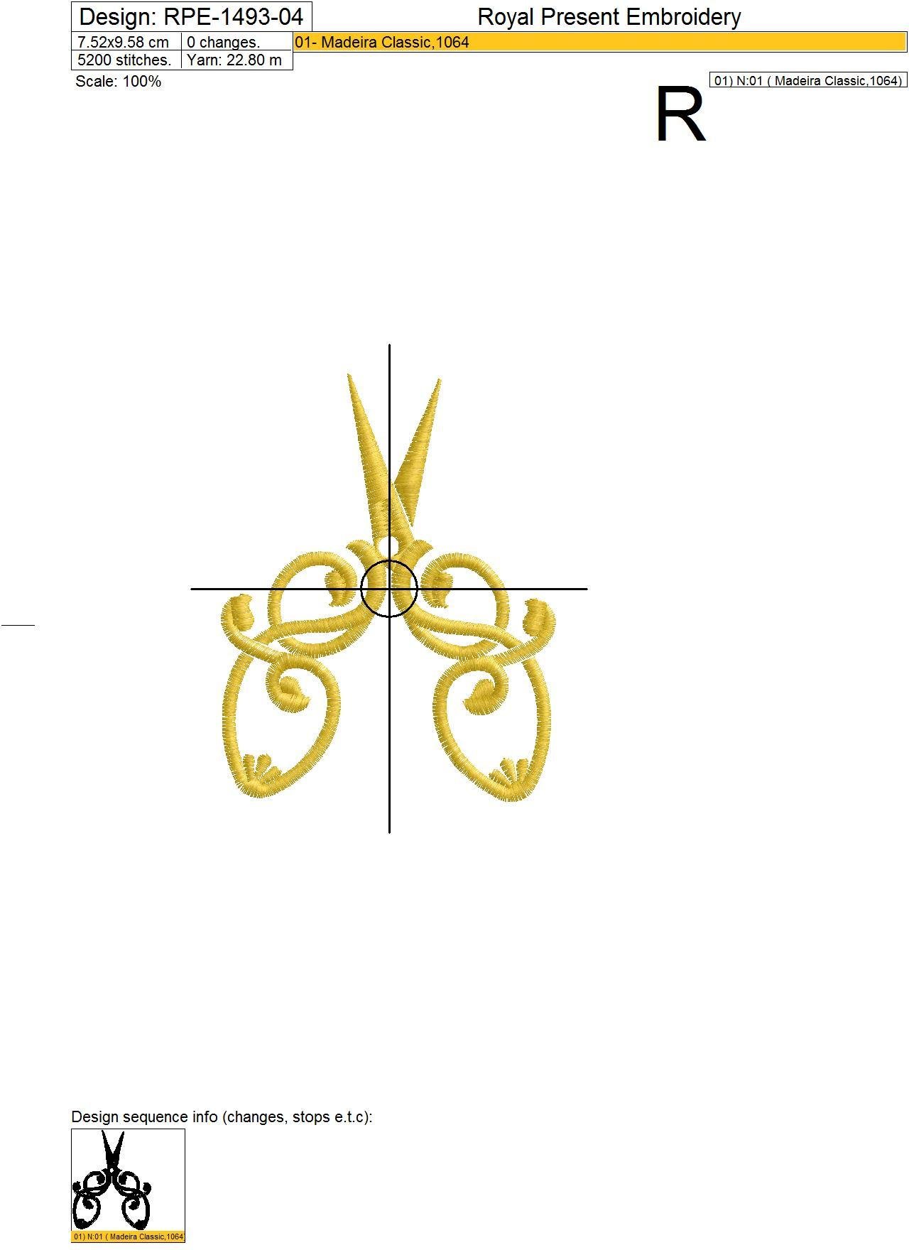 Scissors machine embroidery designs