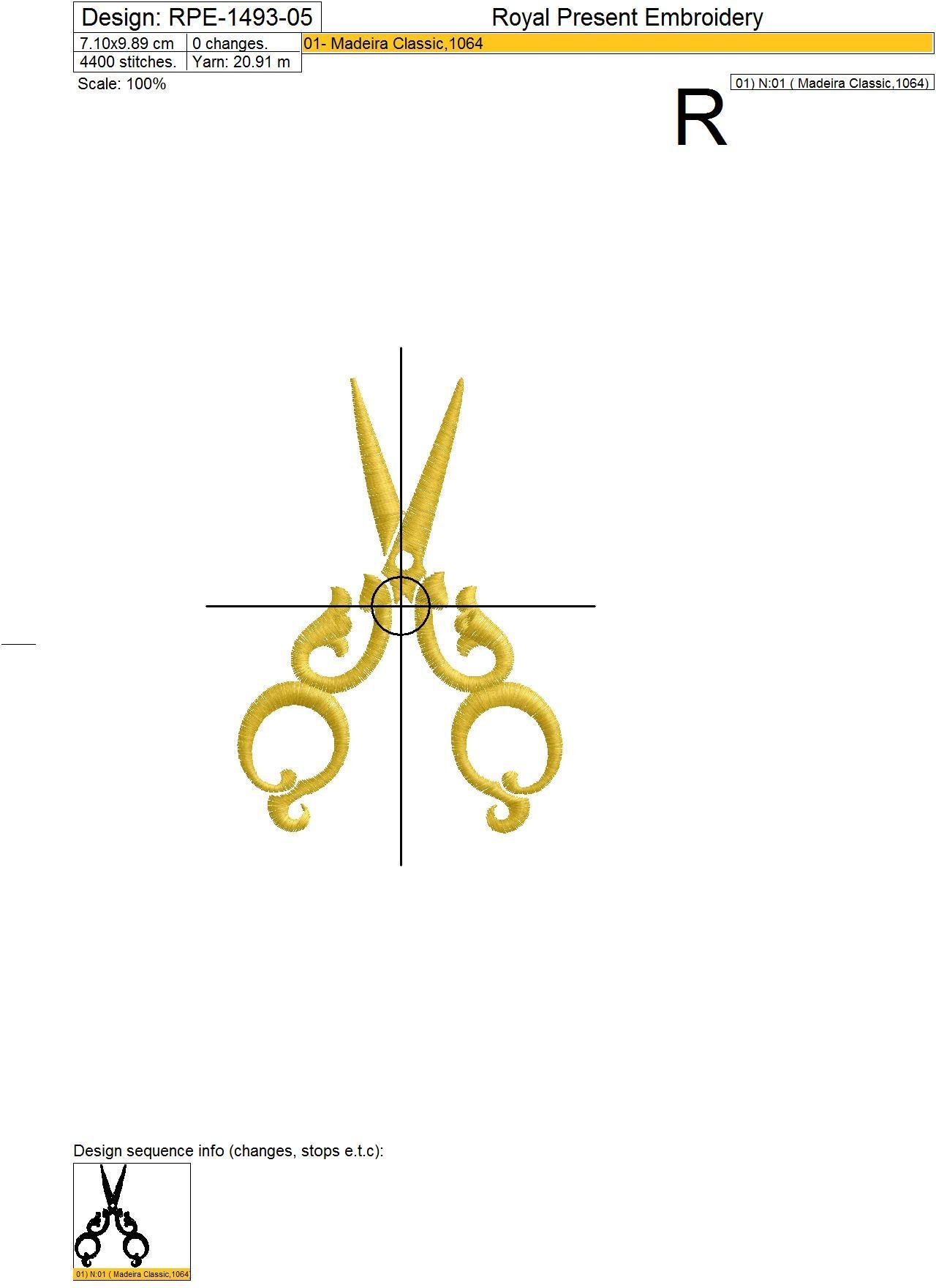 Scissors machine embroidery designs