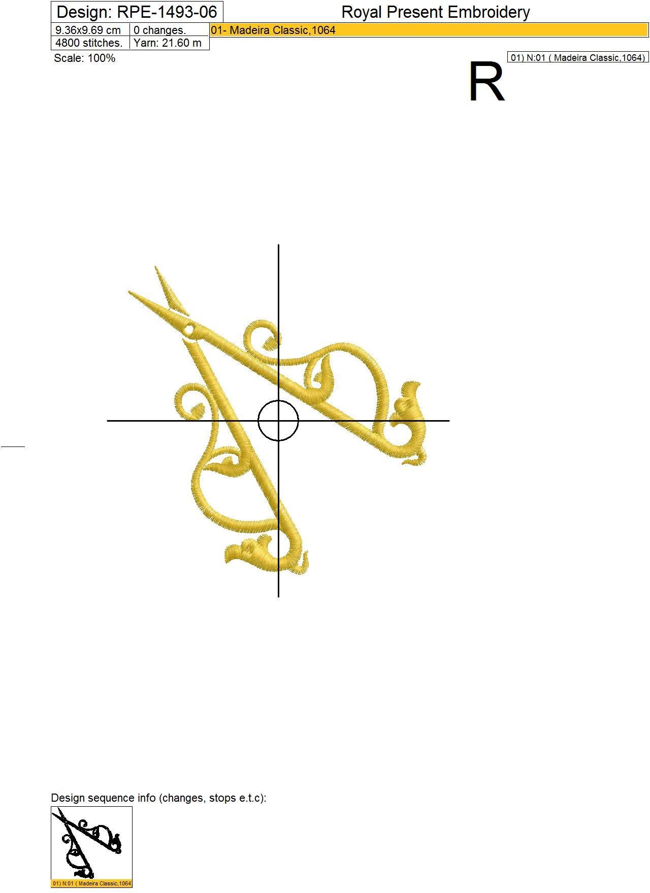 Scissors machine embroidery designs