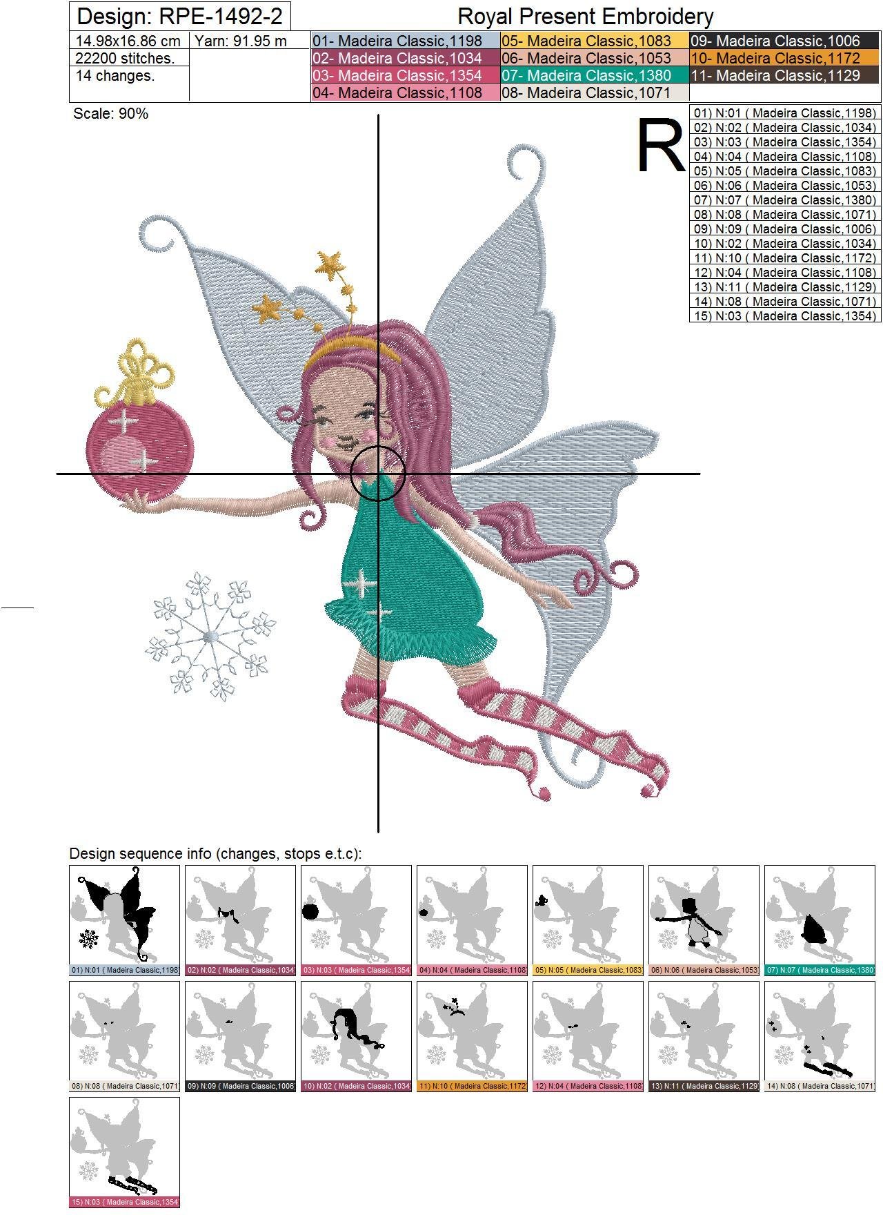 Winter Fairy Machine Embroidery Design - 4 sizes