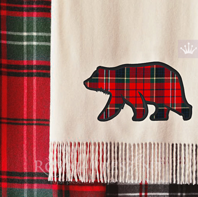 Applique Machine Embroidery Design Wild Bear - 4 sizes RPE-176