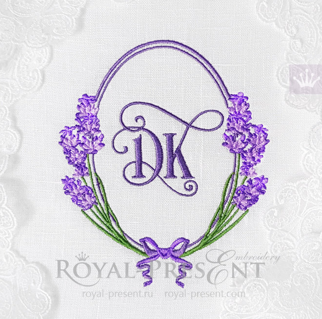 Machine Embroidery Design Fragrant lavender Frame - 5 sizes RPE-968-01