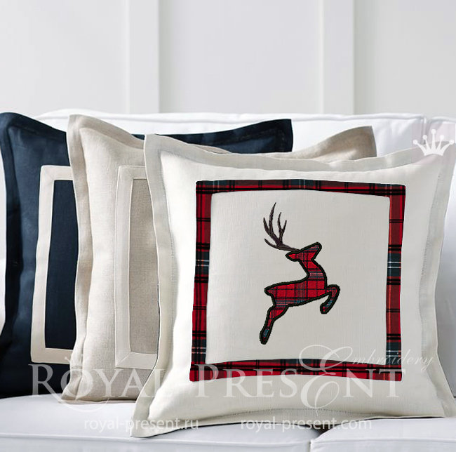 Deer Applique Machine Embroidery Design - 6 sizes RPE-1506