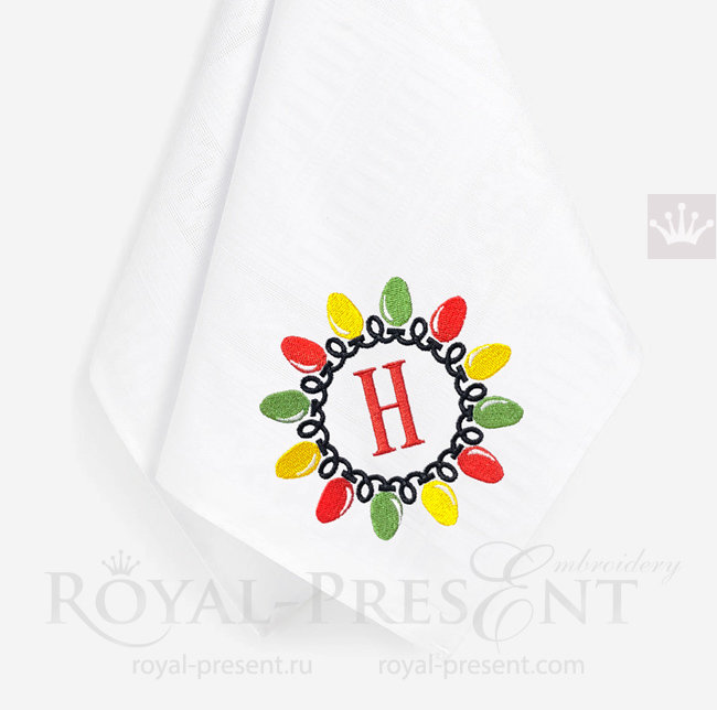 Christmas Garland frame Machine Embroidery Design RPE-1519