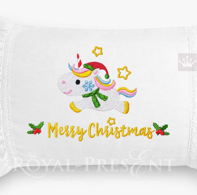 Christmas Unicorn Machine Embroidery Designs Set