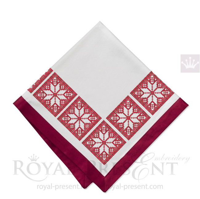 Scandinavian Snowflake Cross-stitch Embroidery Design - 4 sizes RPE-1533