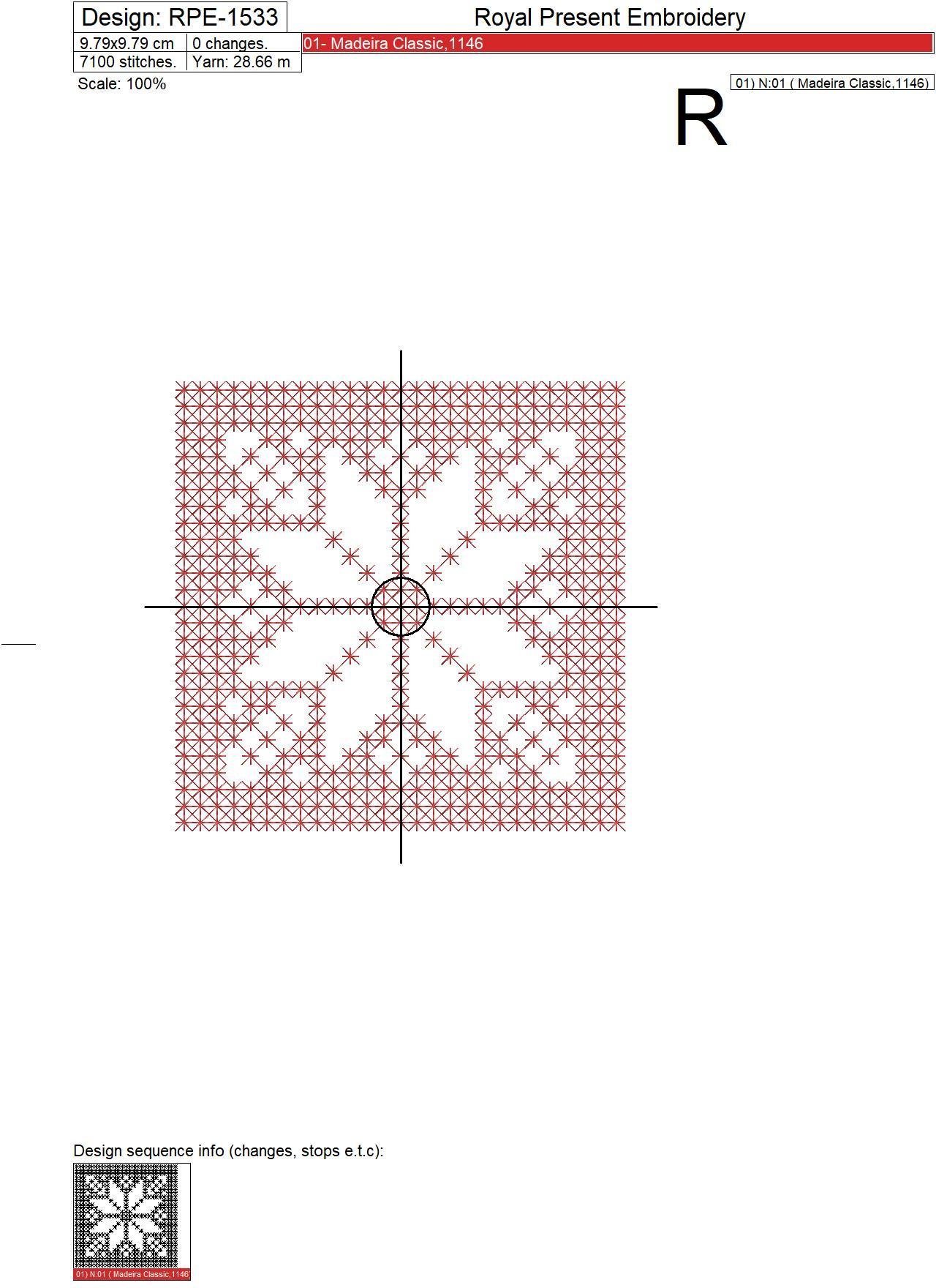 Scandinavian Snowflake Cross-stitch Embroidery Design - 4 sizes