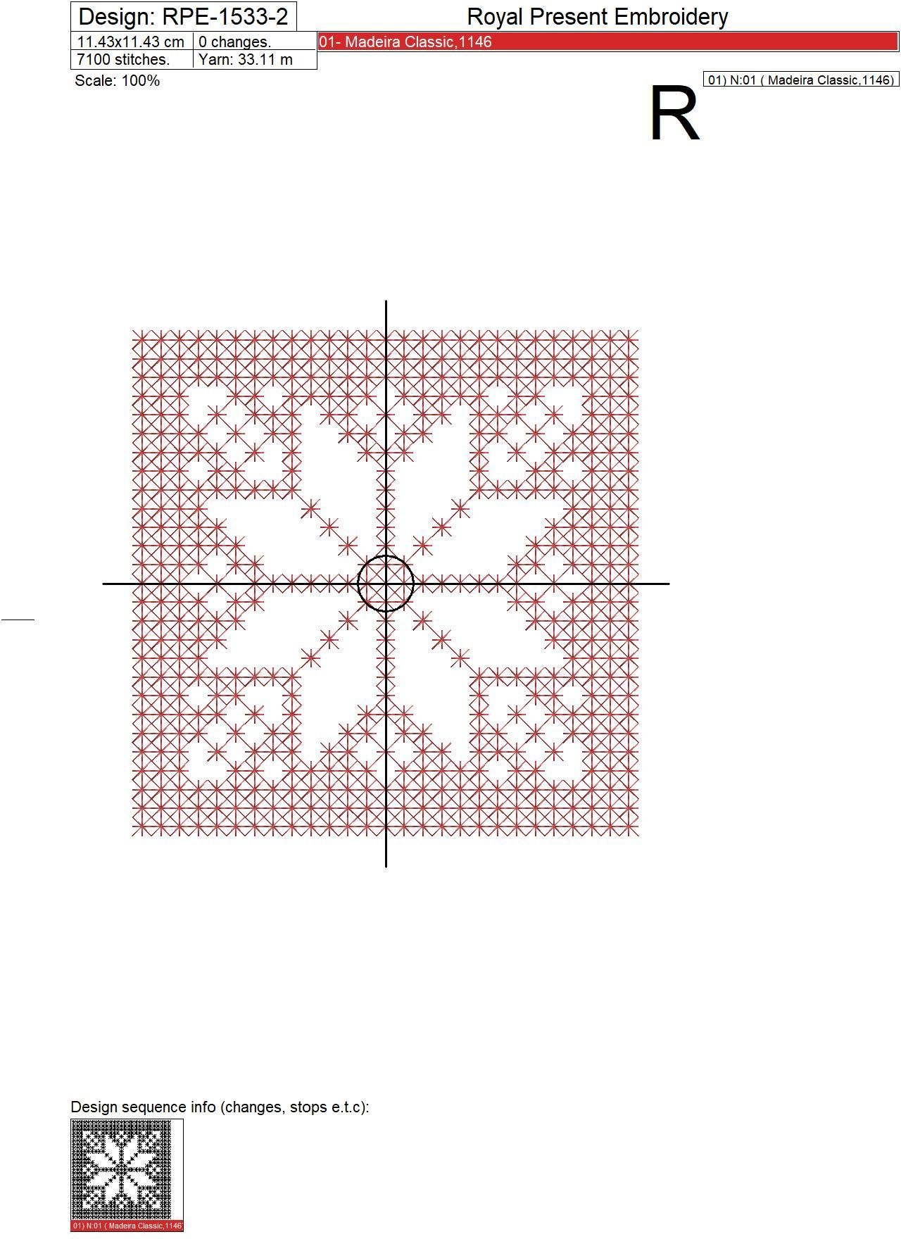 Scandinavian Snowflake Cross-stitch Embroidery Design - 4 sizes