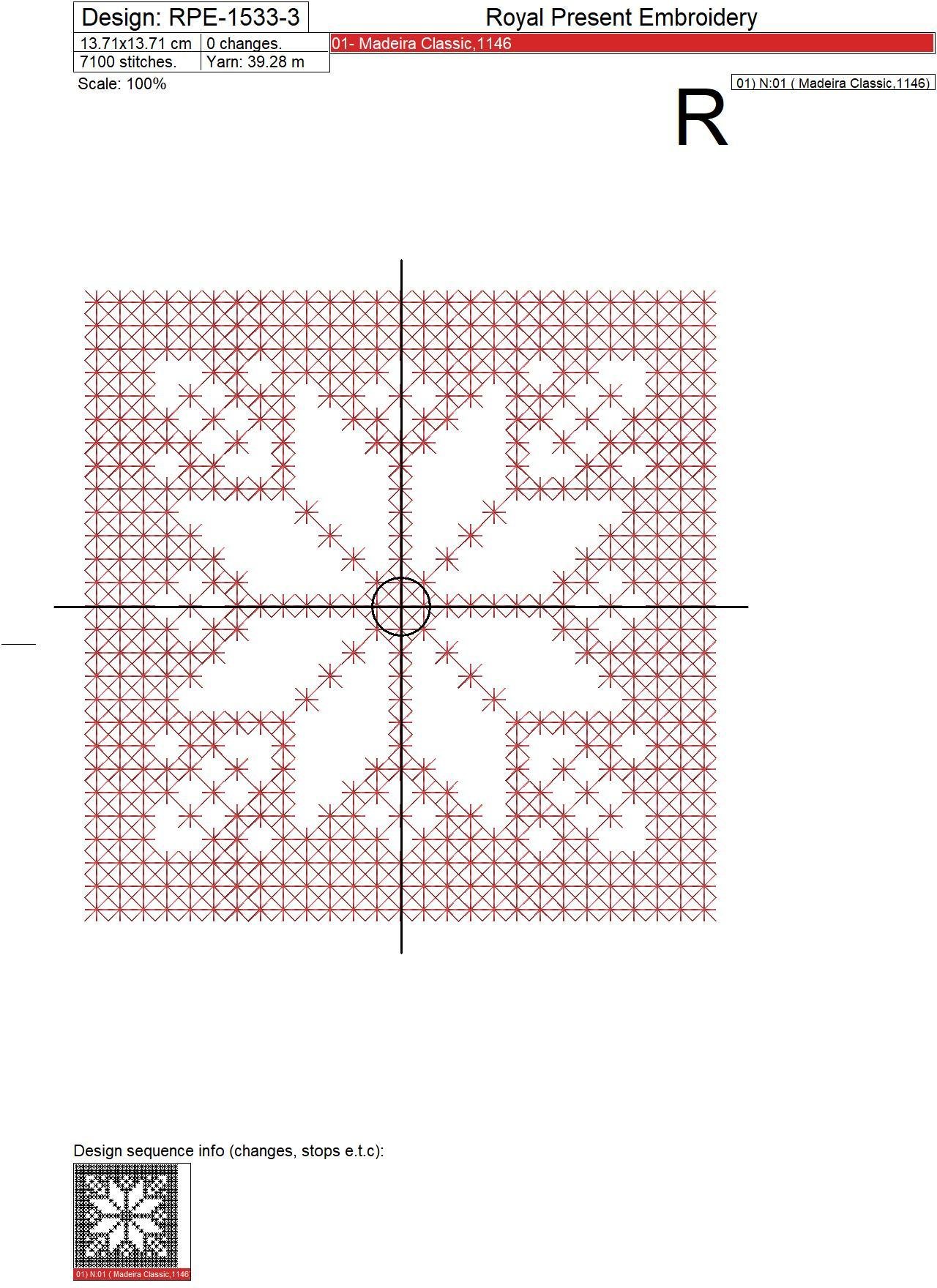 Scandinavian Snowflake Cross-stitch Embroidery Design - 4 sizes