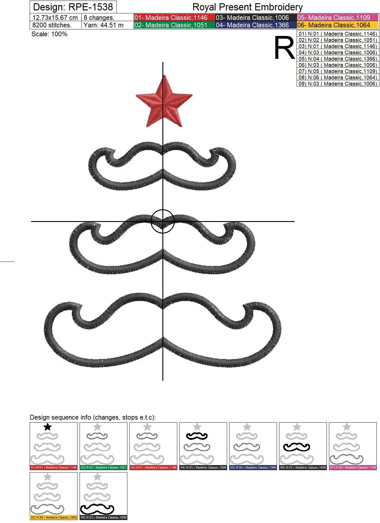 My first Сhristmas Applique machine embroidery design - 2 sizes