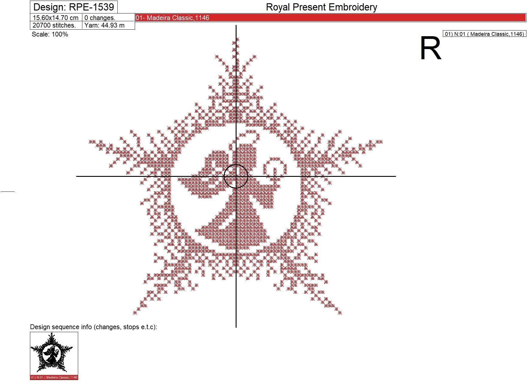 Christmas Angel Cross-stitch Machine Embroidery Design - 4 sizes