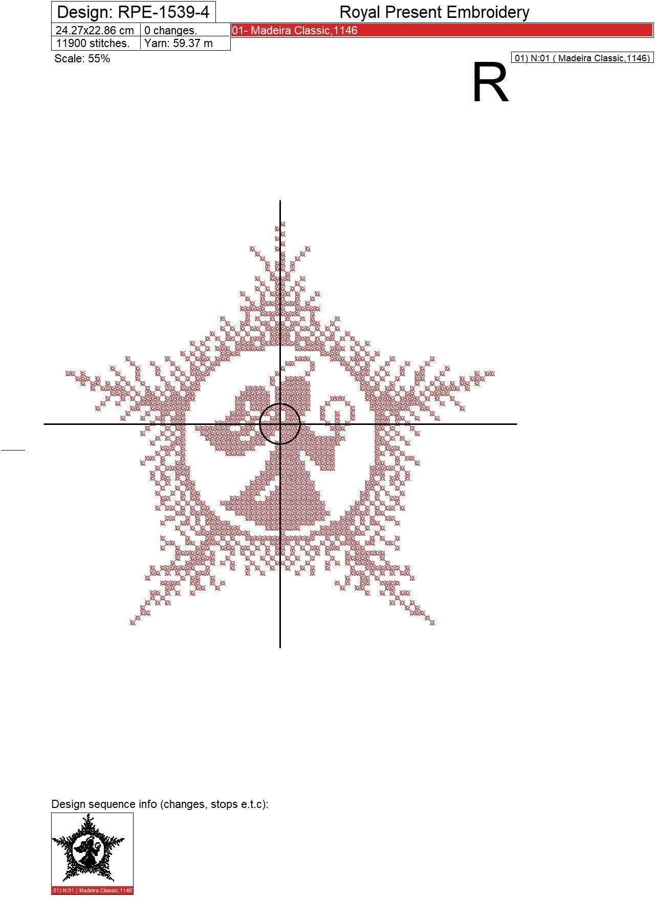 Christmas Angel Cross-stitch Machine Embroidery Design - 4 sizes