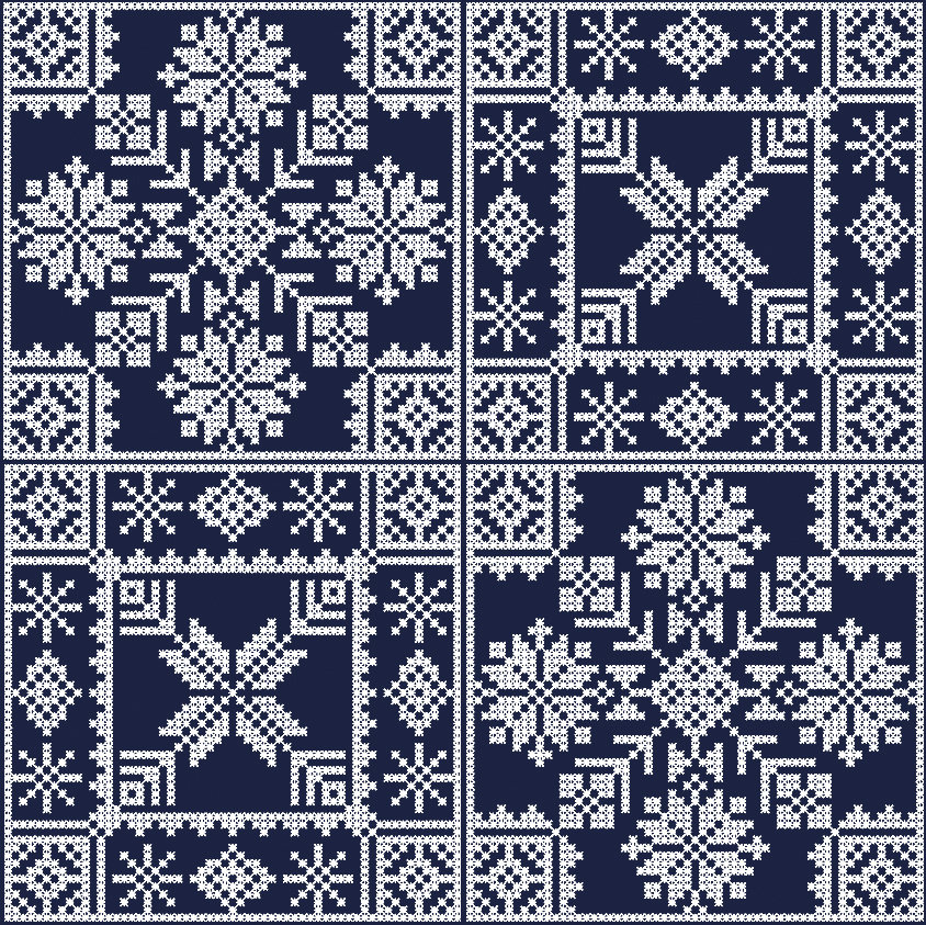 Norwegian Ornaments Cross-stitch Embroidery Designs - 4 sizes