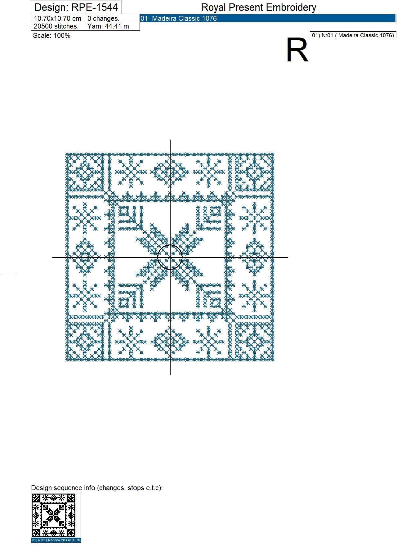 Norwegian Ornaments Cross-stitch Embroidery Designs - 4 sizes