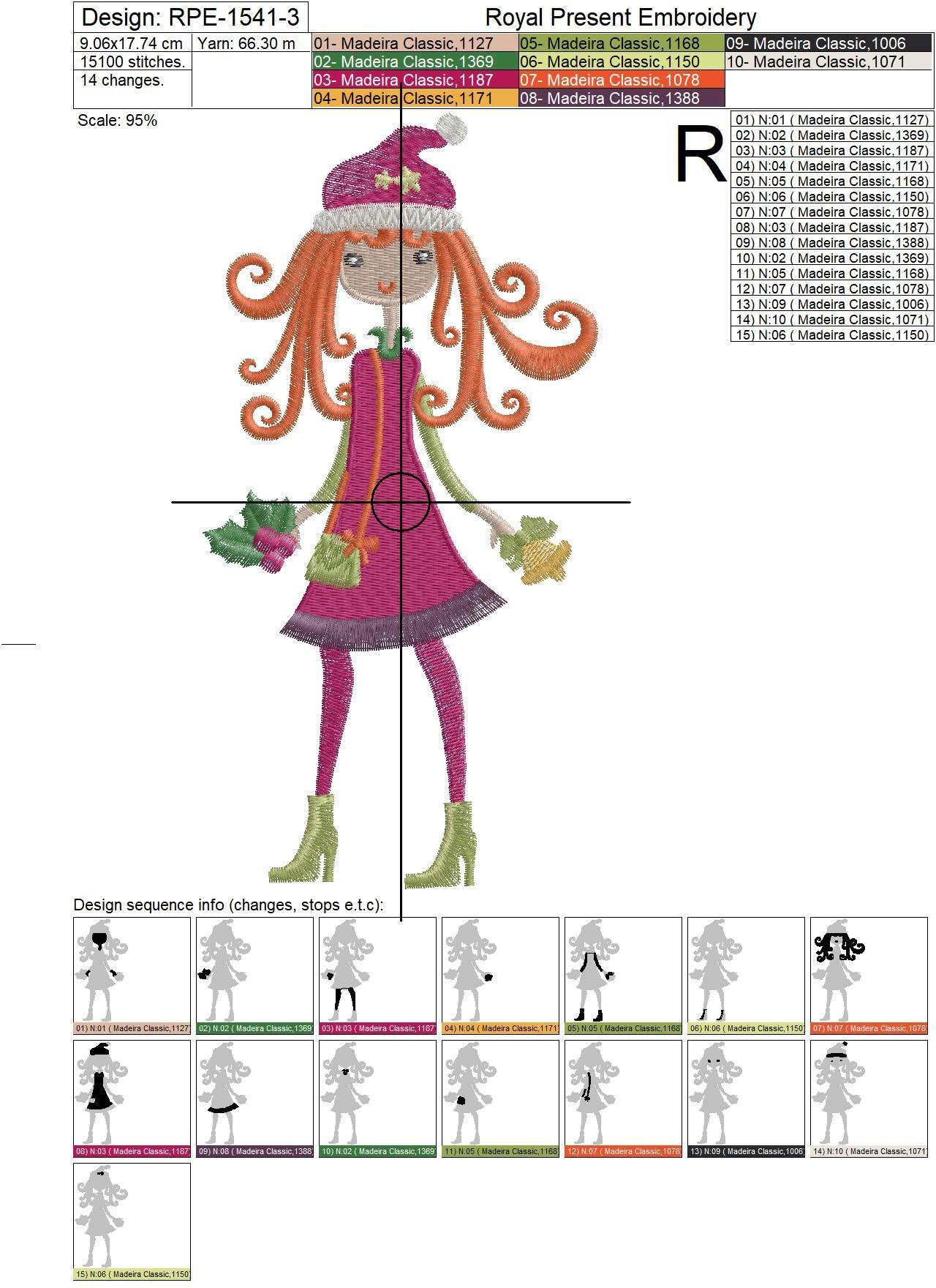 Winter Fashion Girls Machine Embroidery Designs