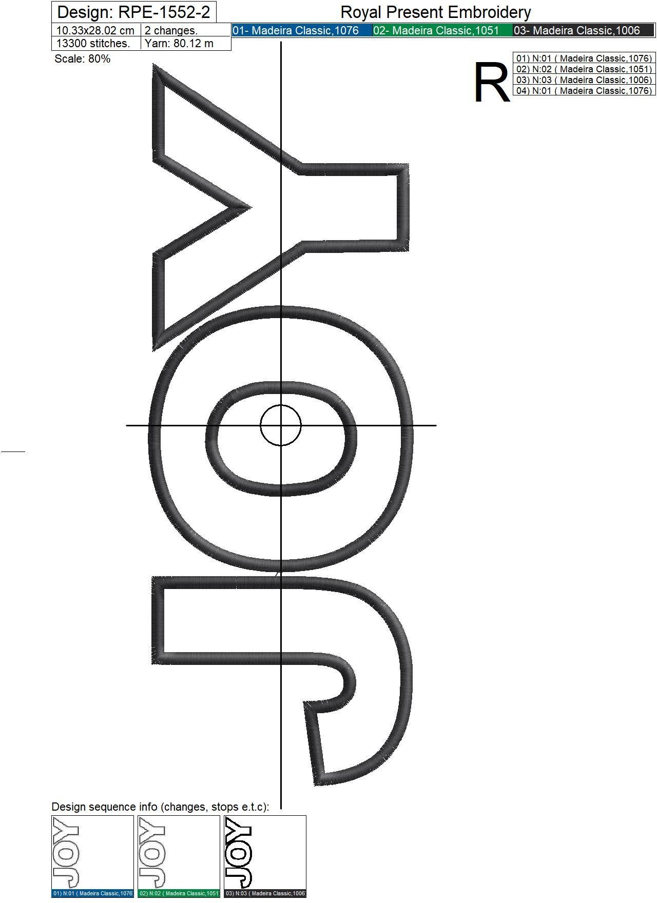 JOY Inscription Applique Machine Embroidery Design