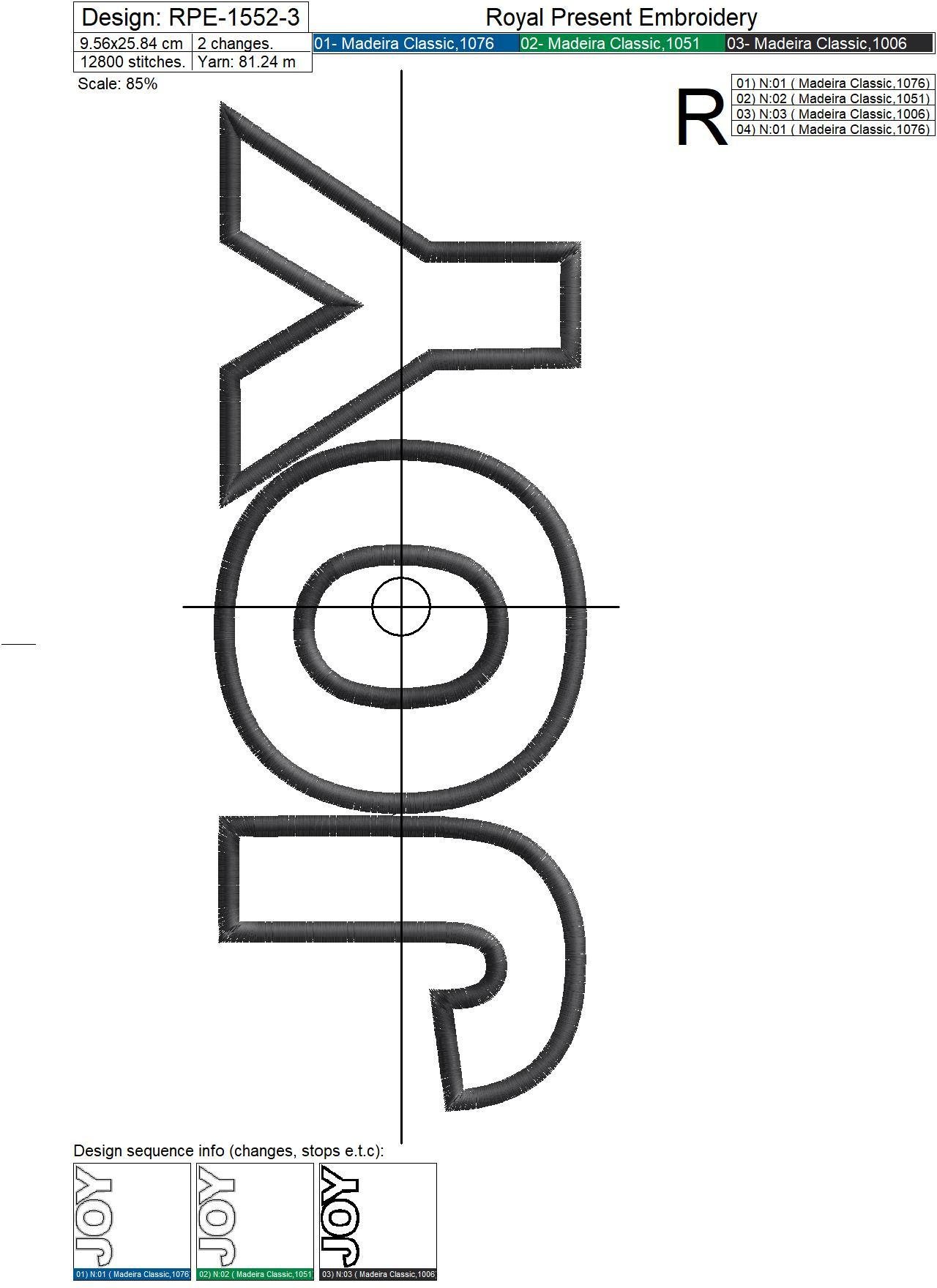 JOY Inscription Applique Machine Embroidery Design