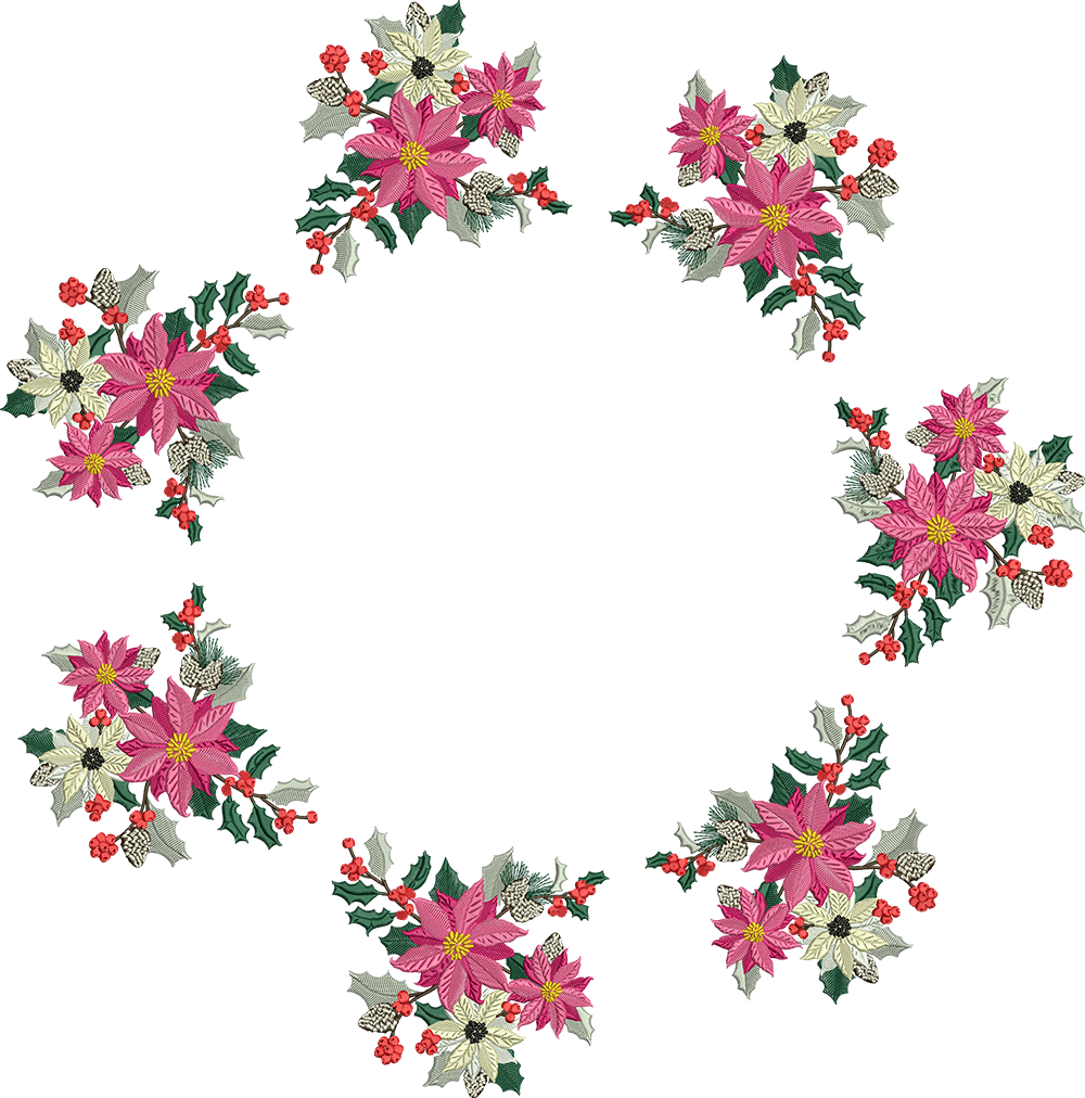 Winter floral bouquet Embroidery Design - 4 sizes