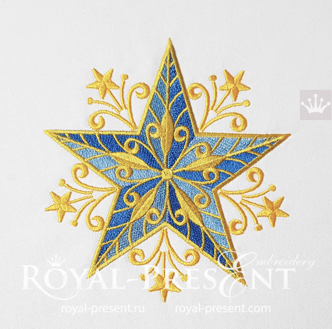 Christmas Star Machine Embroidery Design | Royal Present Embroidery ...