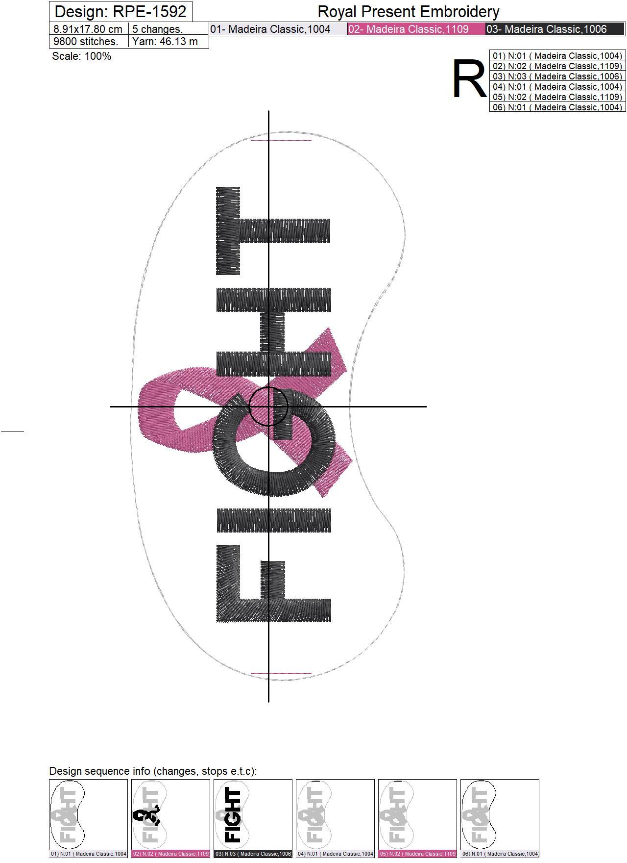 Free Pink Ribbon Sleep Mask ITH Machine Embroidery Design