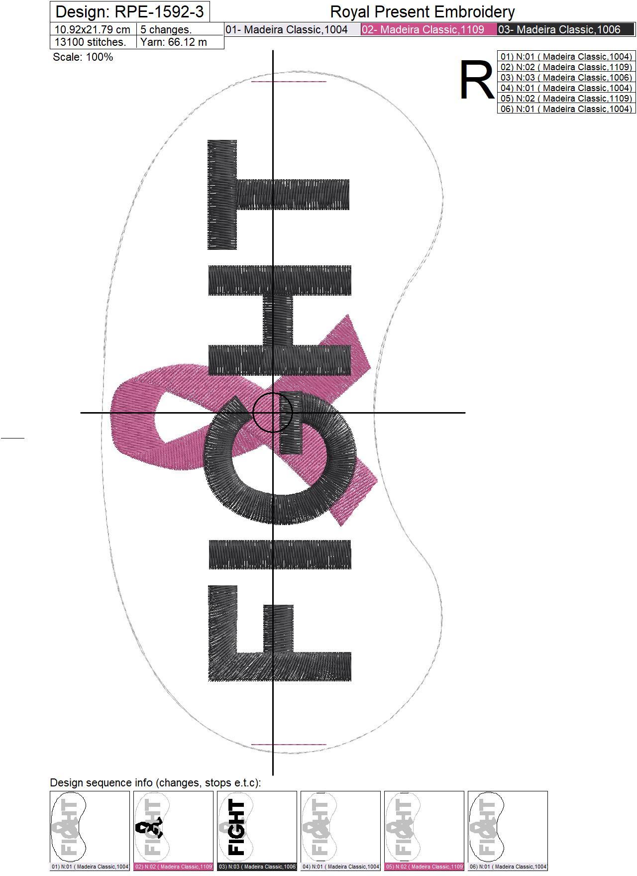 Free Pink Ribbon Sleep Mask ITH Machine Embroidery Design
