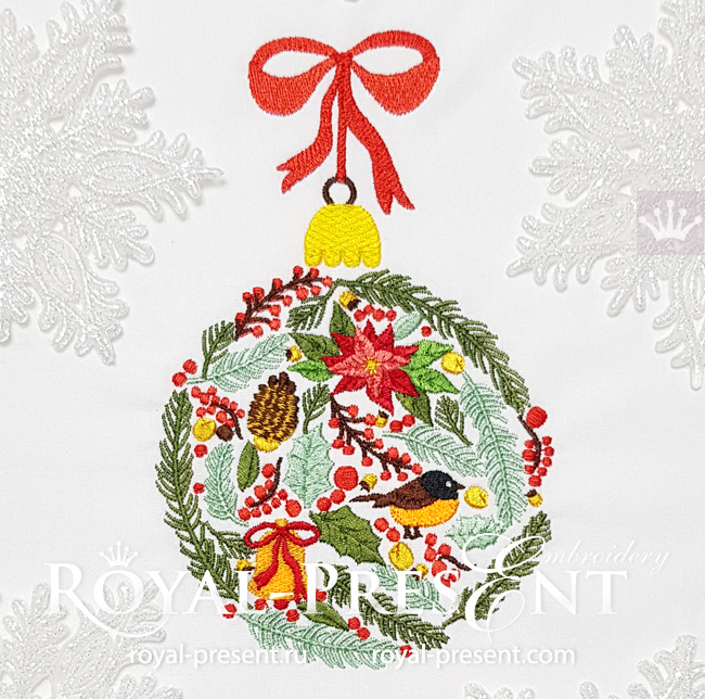 Christmas Ball embroidery design - 5 sizes