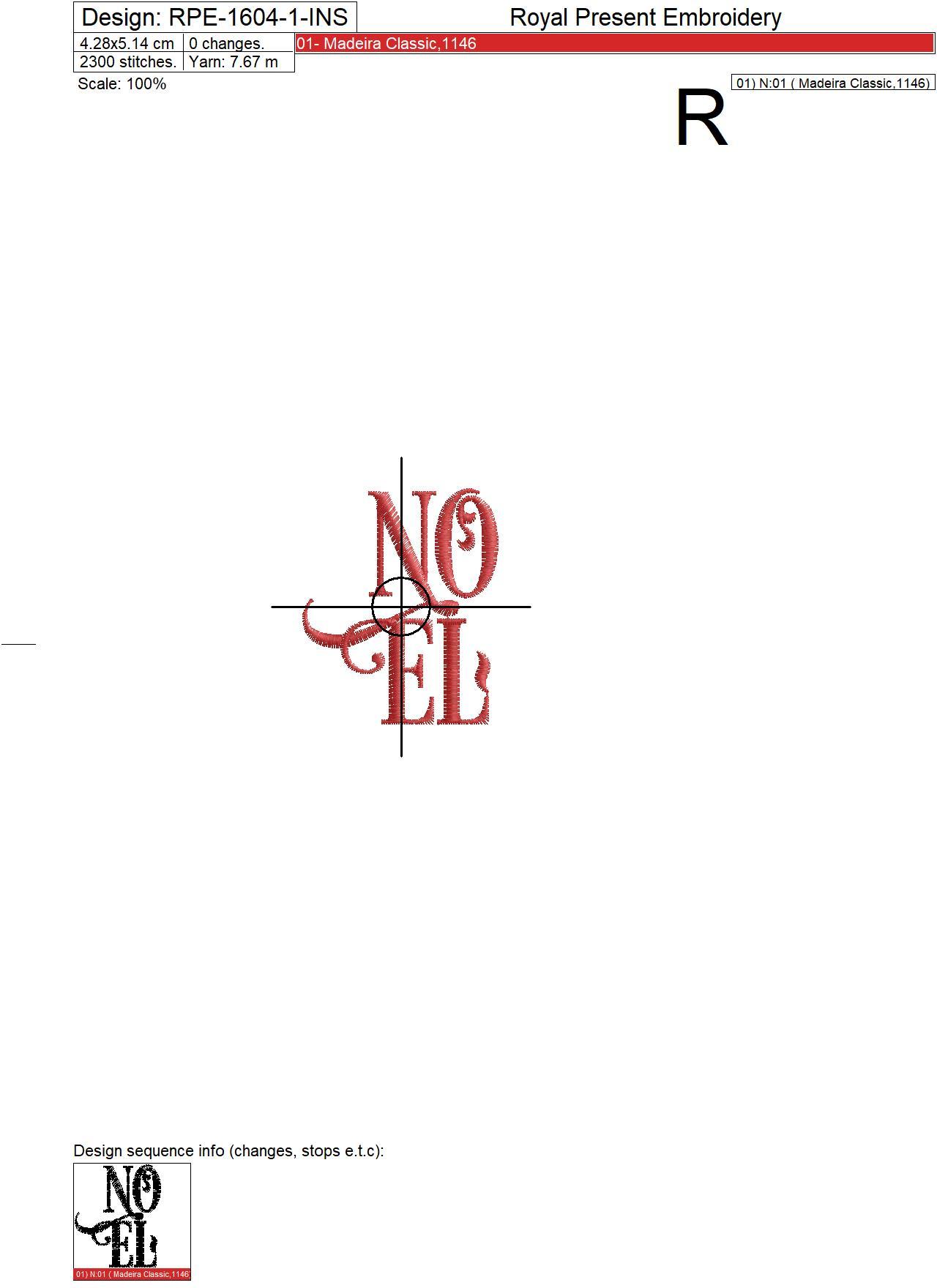 Christmas Wreath with NOEL Inscription embroidery design - 5 sizes