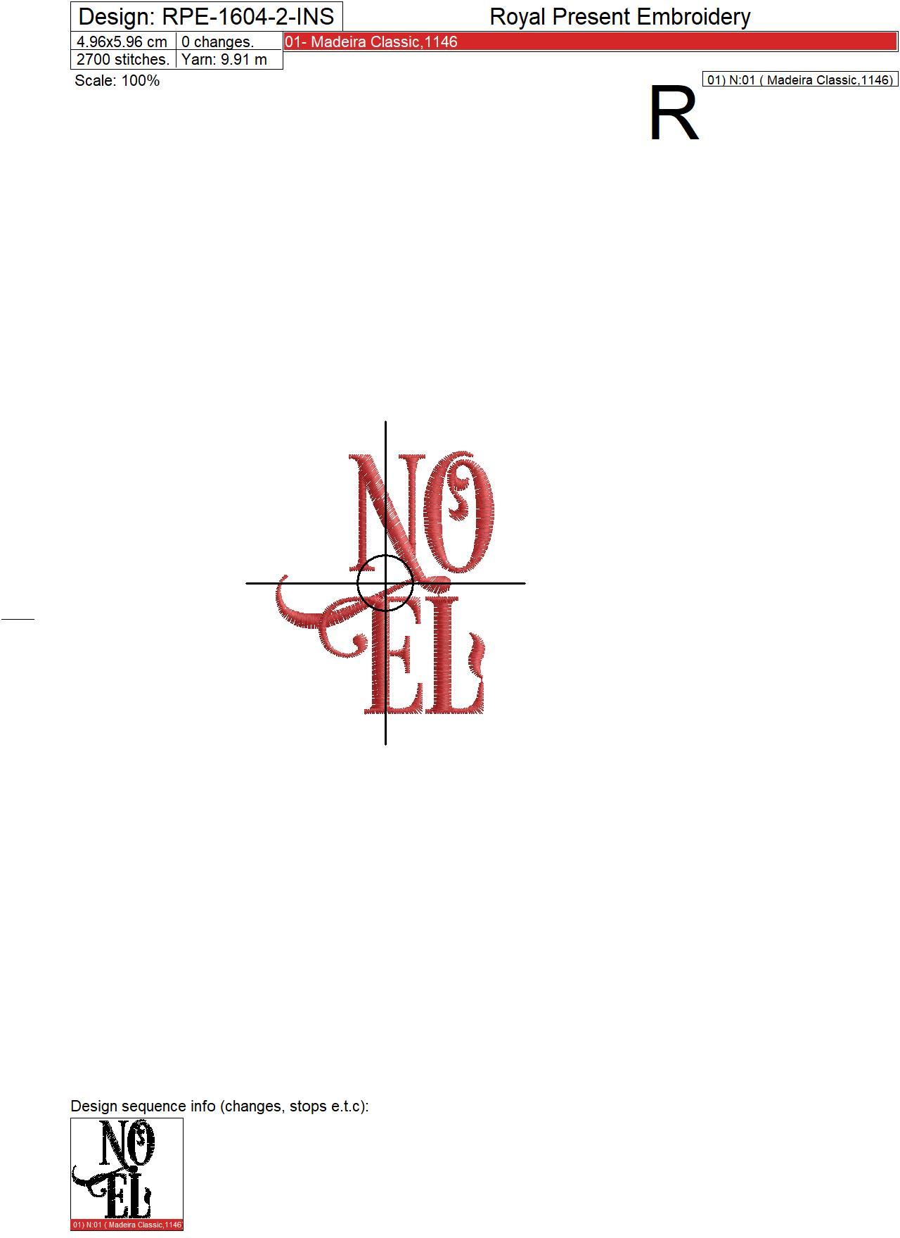 Christmas Wreath with NOEL Inscription embroidery design - 5 sizes
