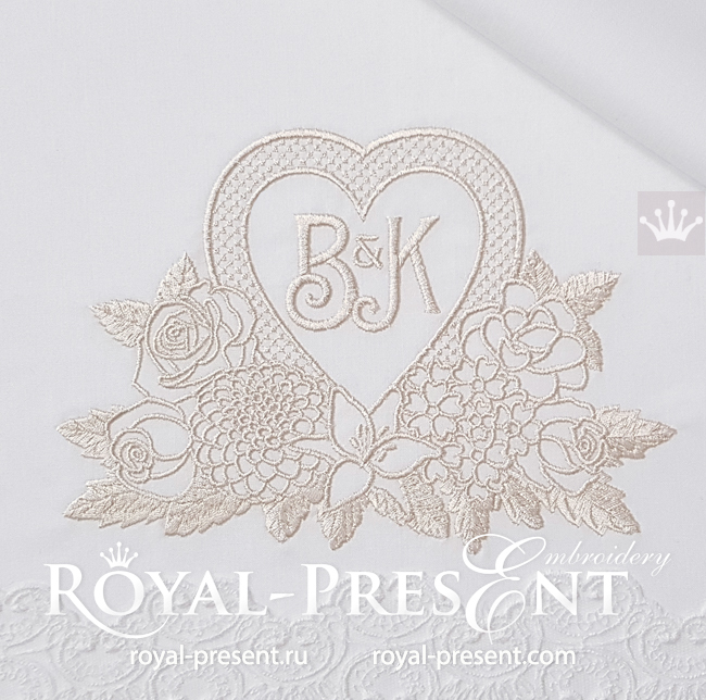 Wedding Monogram Blank Embroidery Design - 3 sizes RPE-1613