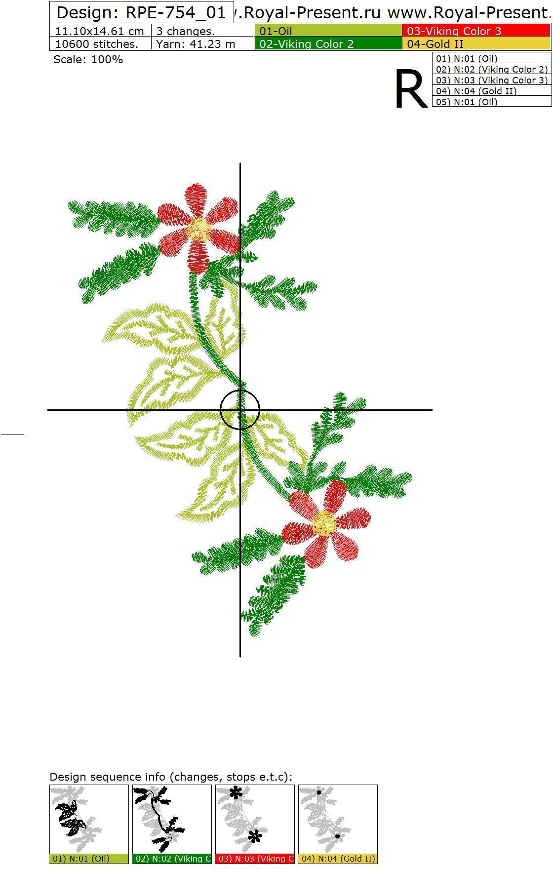 Machine Embroidery Design Floral Neckline