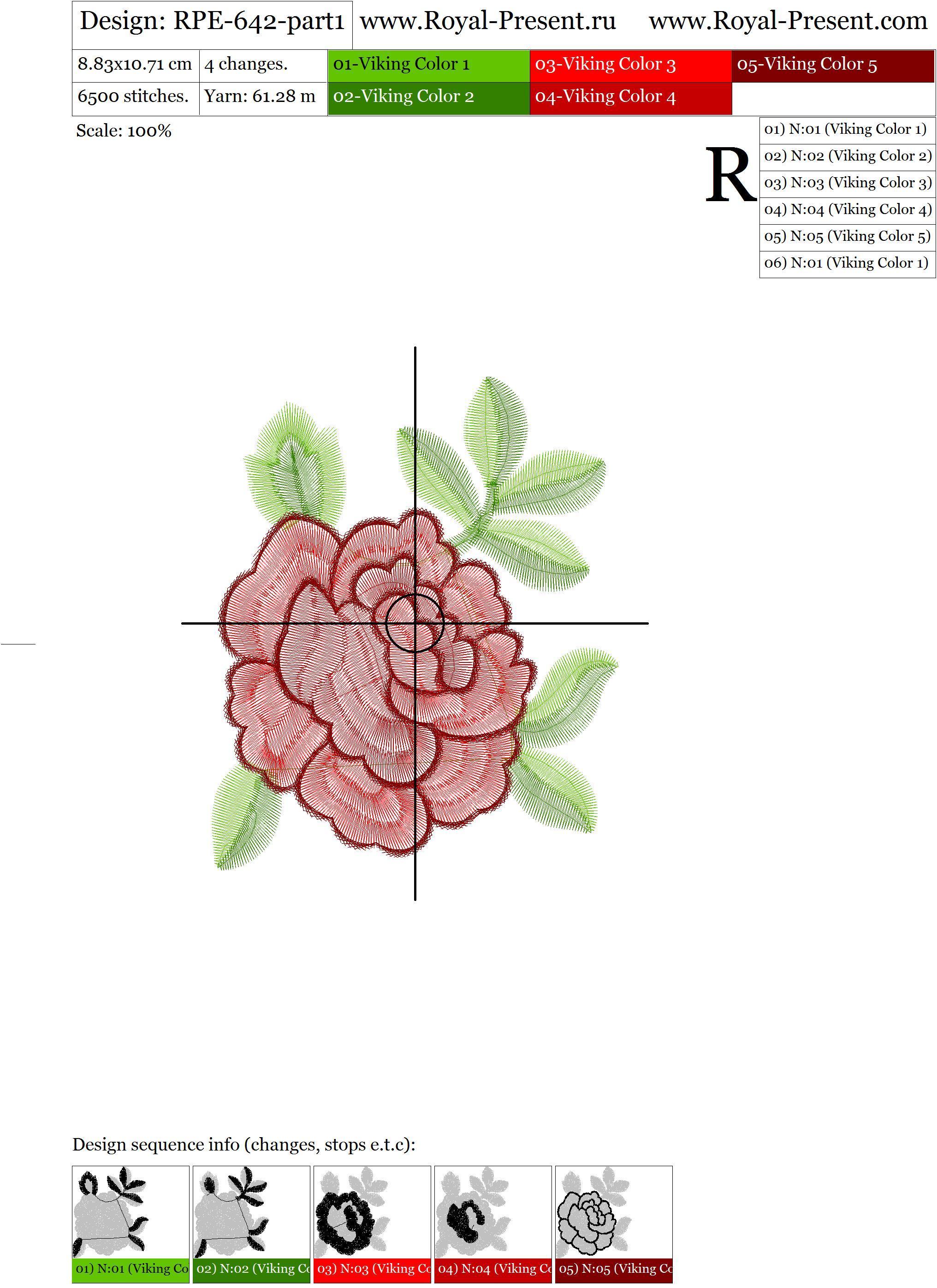 Machine Embroidery Design Neckline with roses