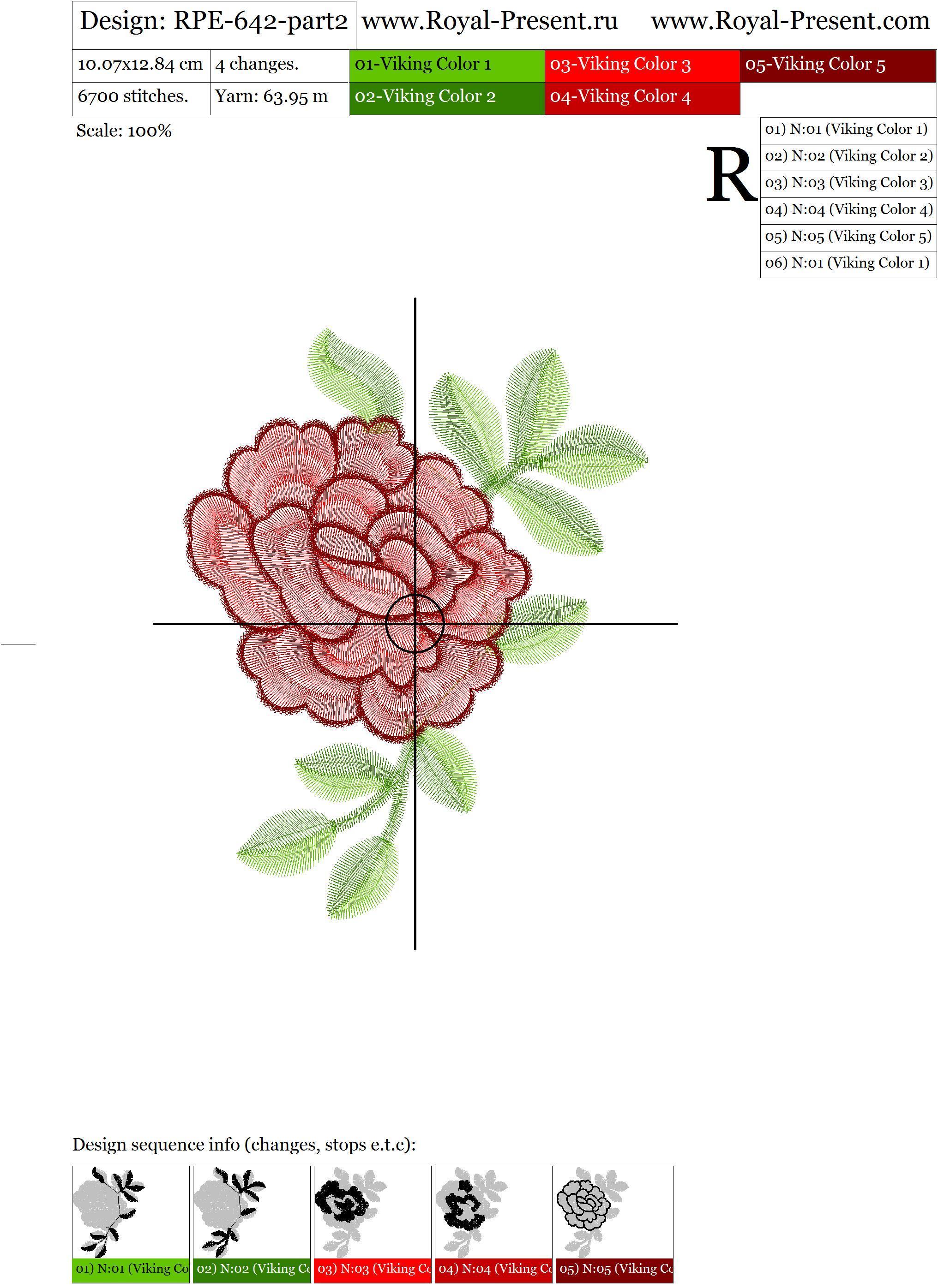 Machine Embroidery Design Neckline with roses