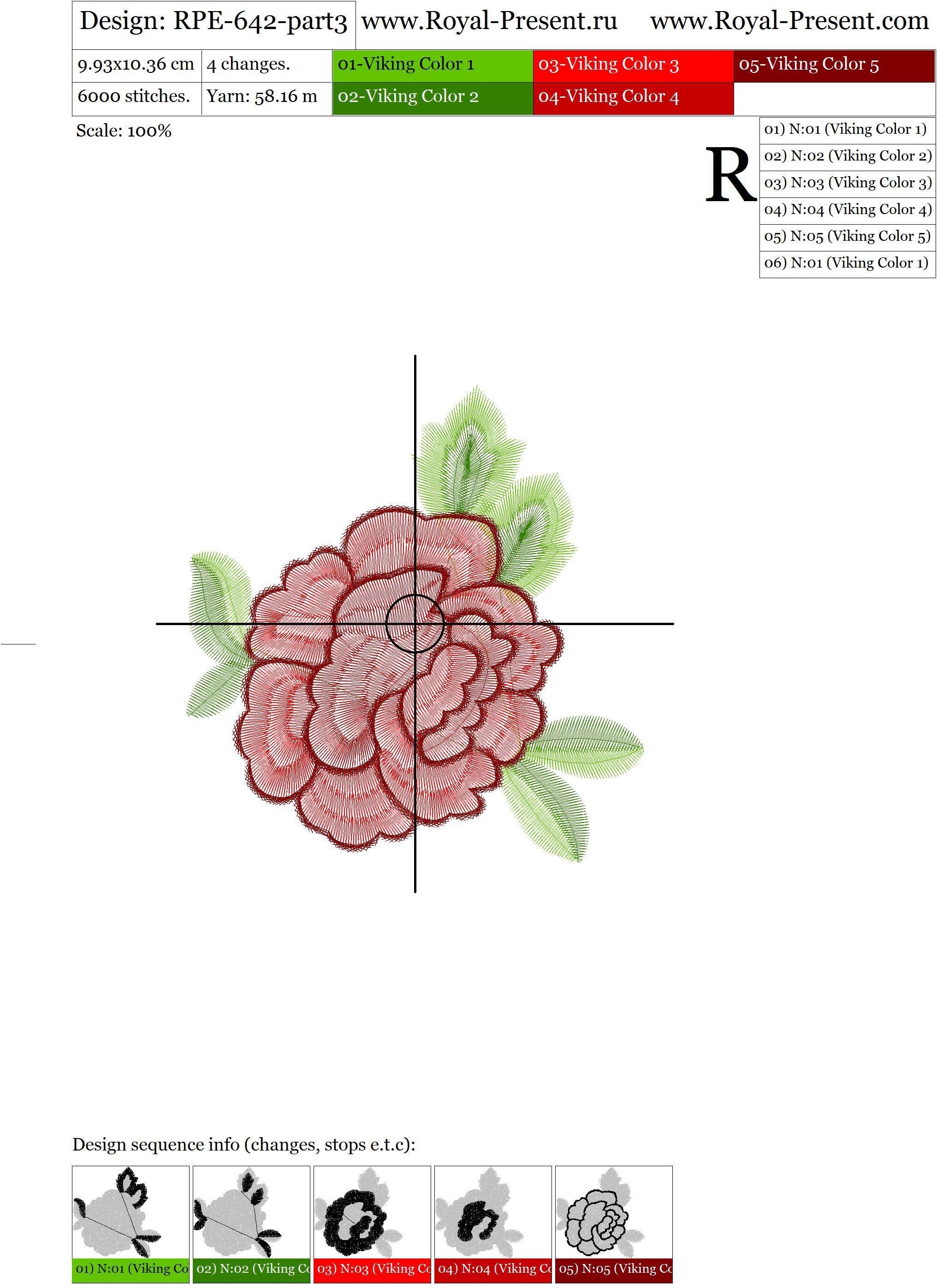 Machine Embroidery Design Neckline with roses