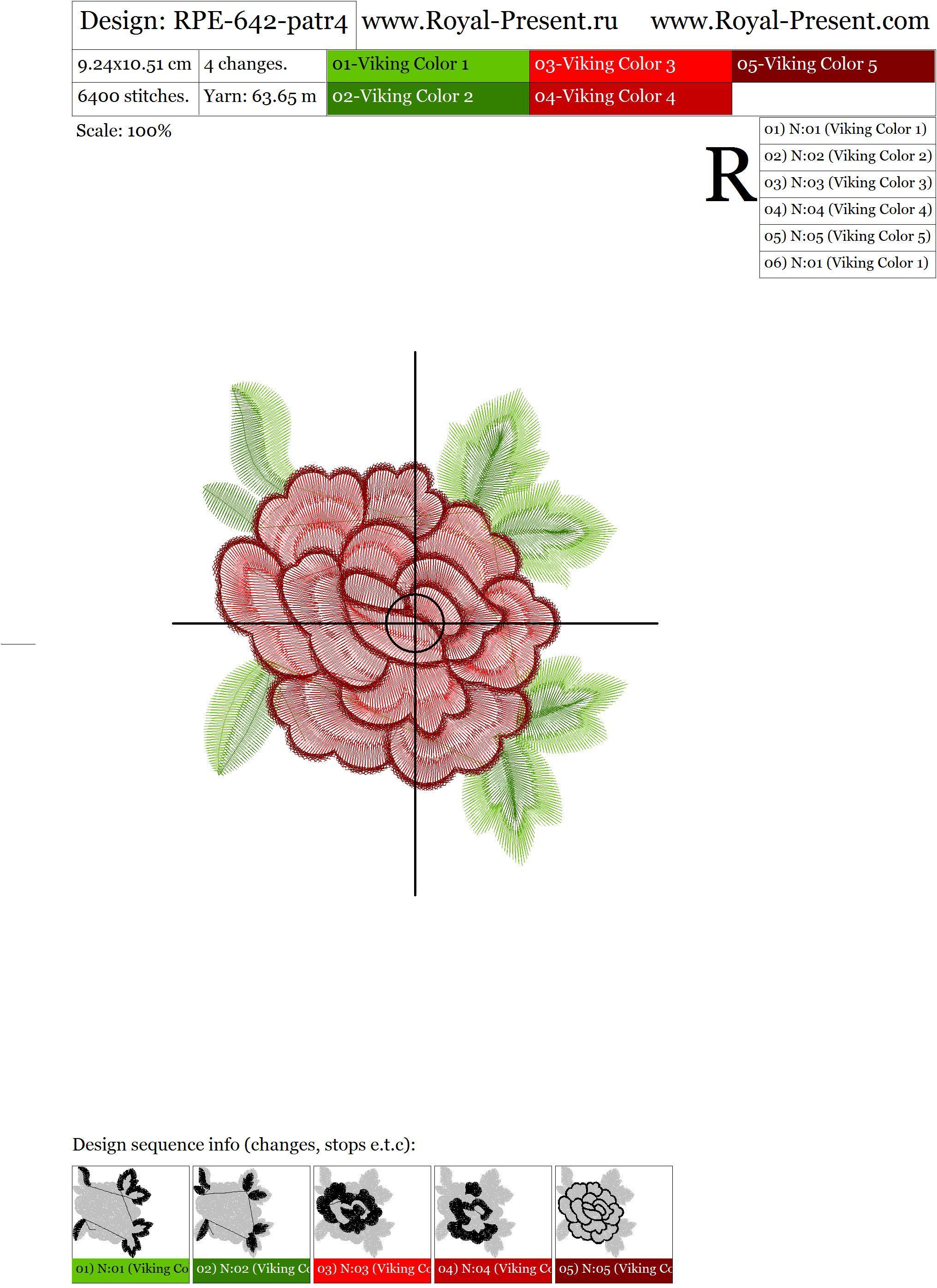 Machine Embroidery Design Neckline with roses