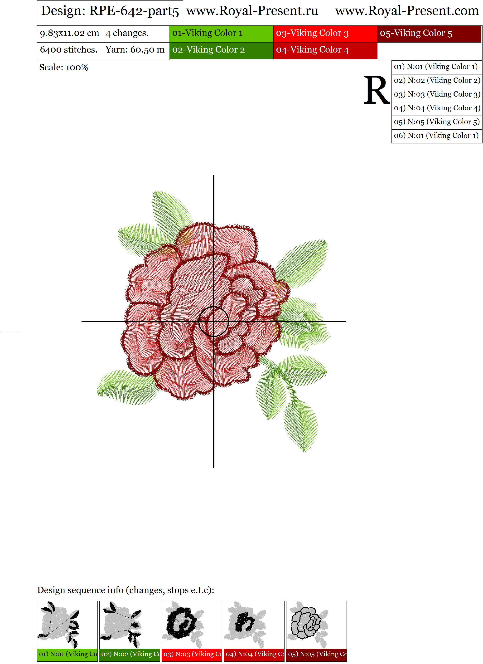 Machine Embroidery Design Neckline with roses