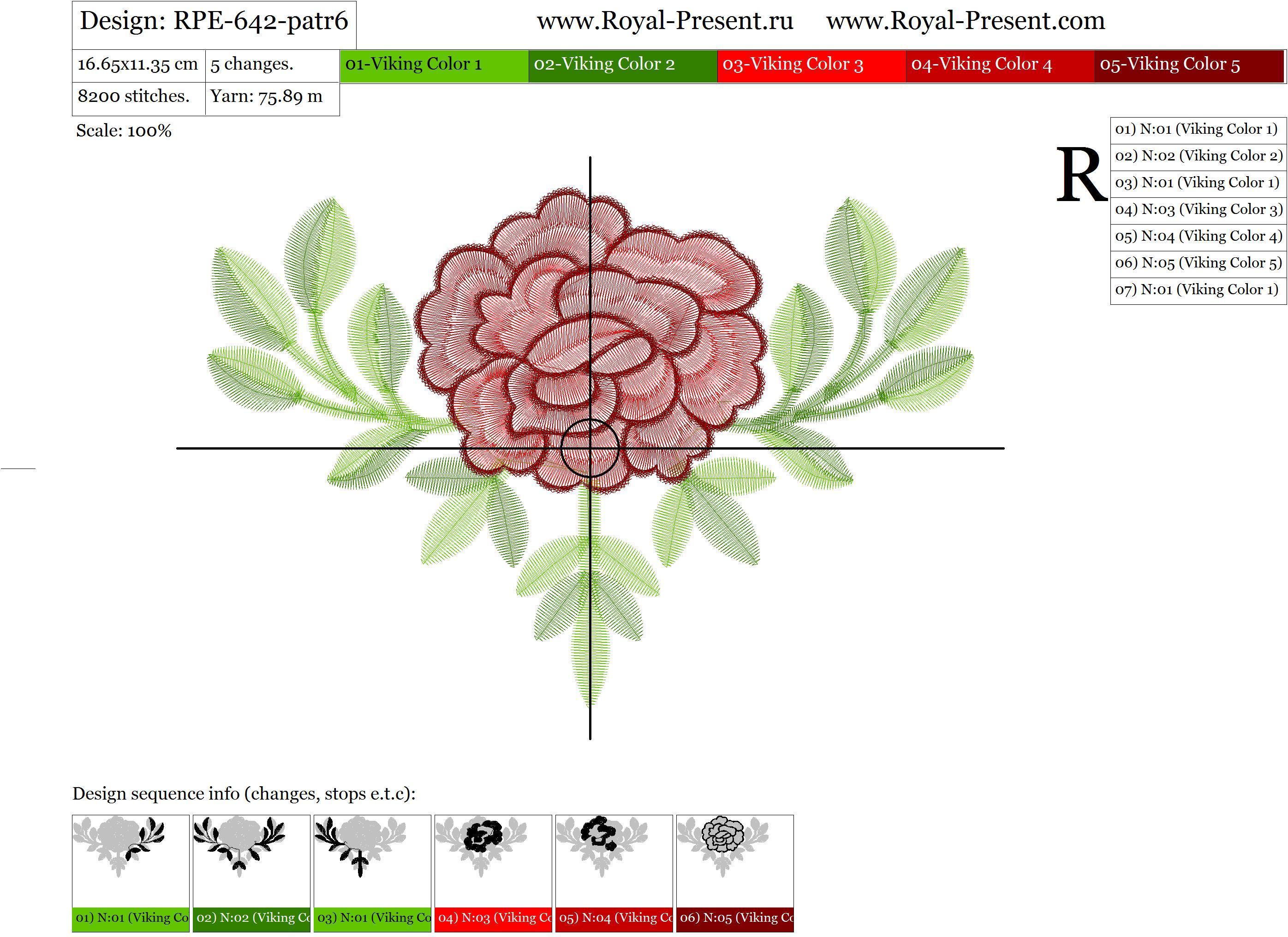 Machine Embroidery Design Neckline with roses