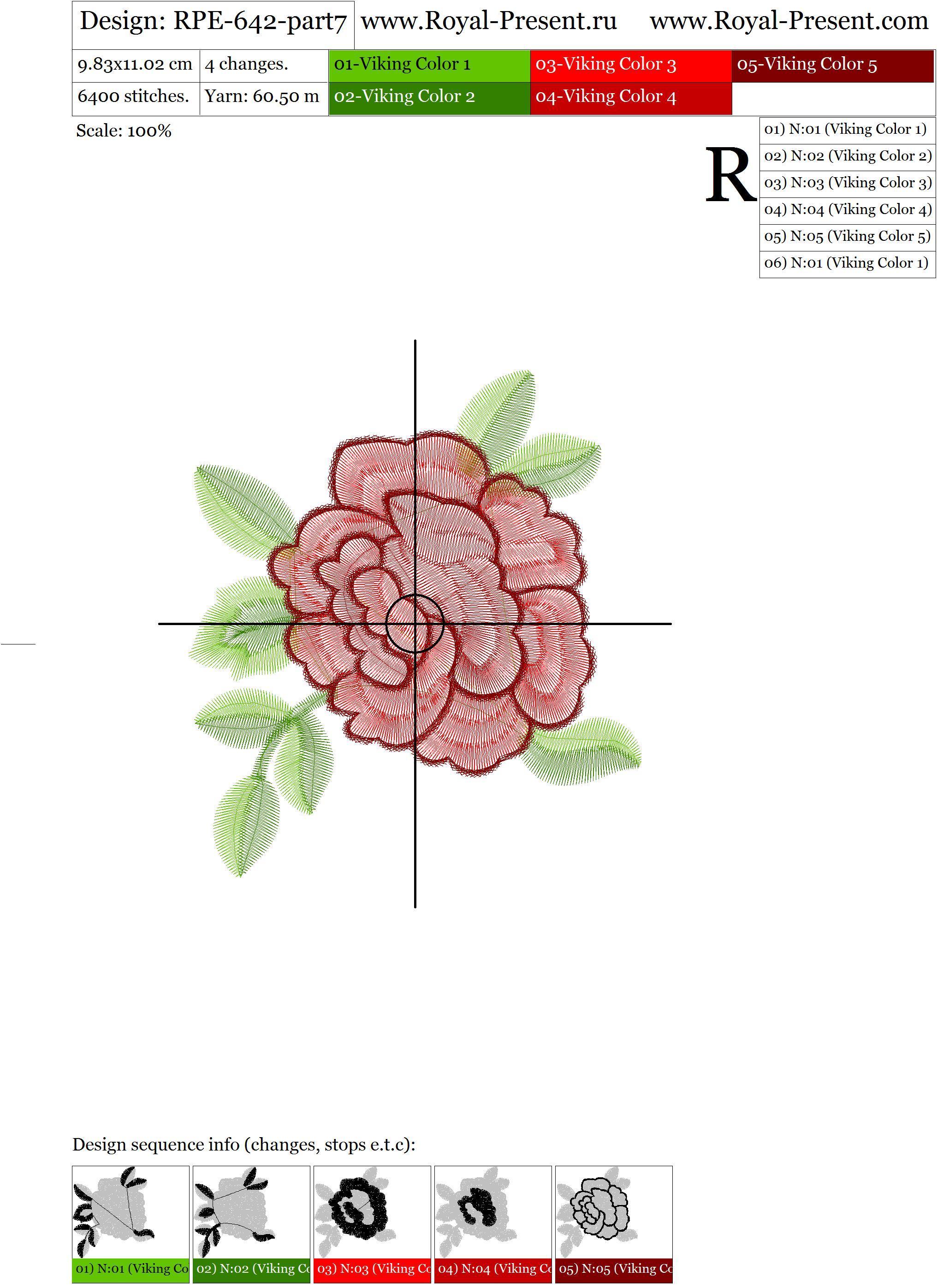 Machine Embroidery Design Neckline with roses