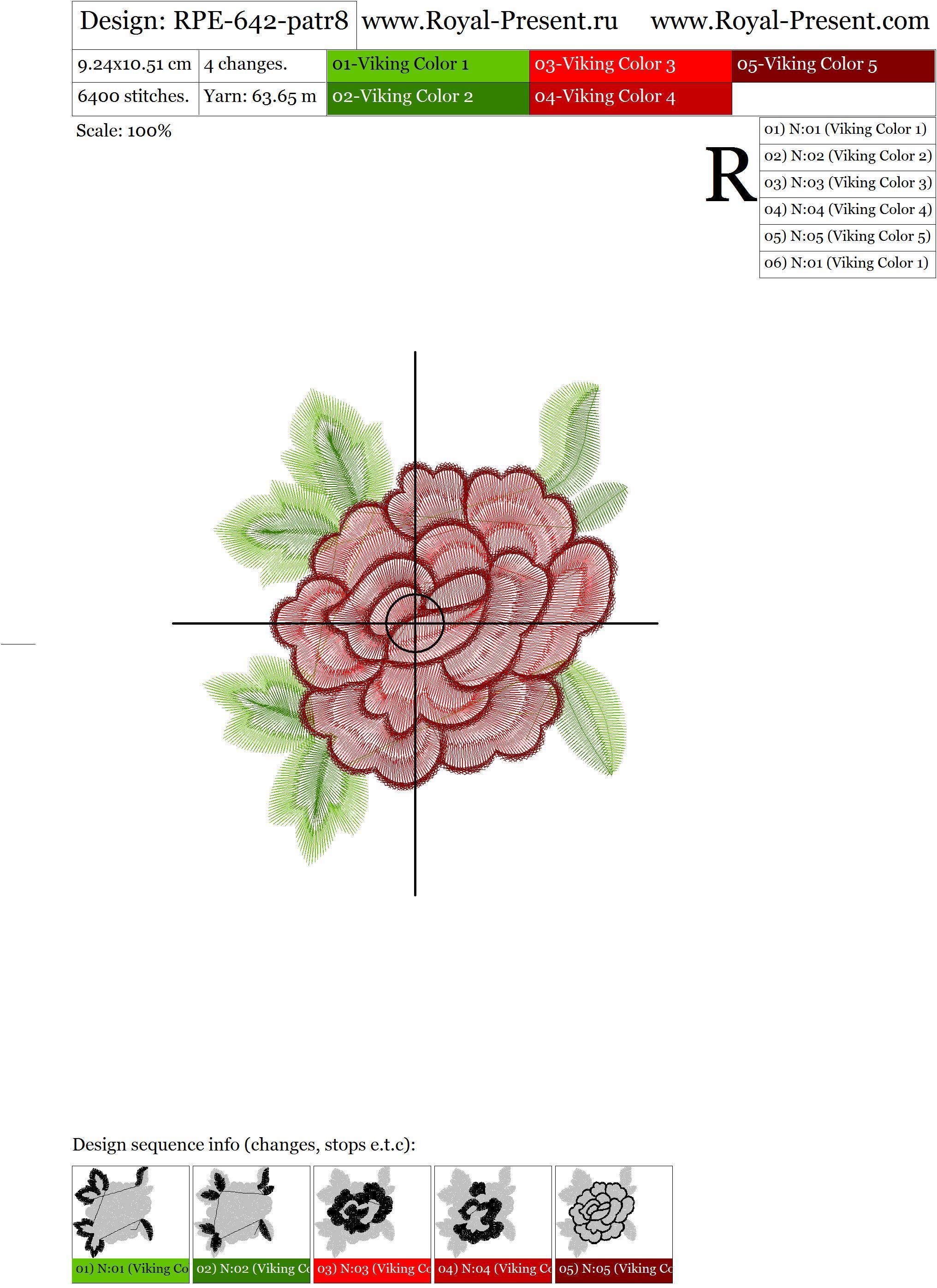 Machine Embroidery Design Neckline with roses