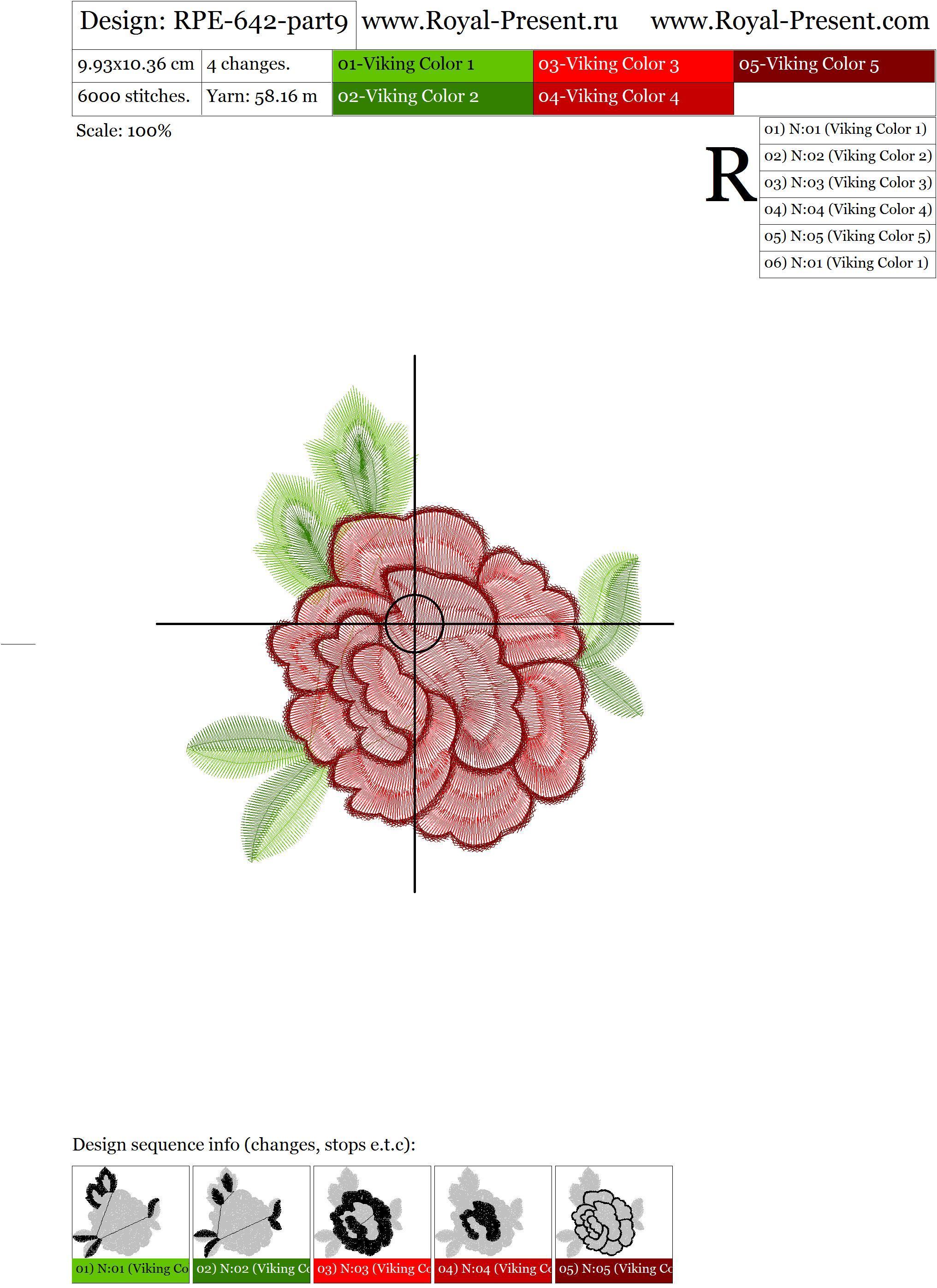 Machine Embroidery Design Neckline with roses