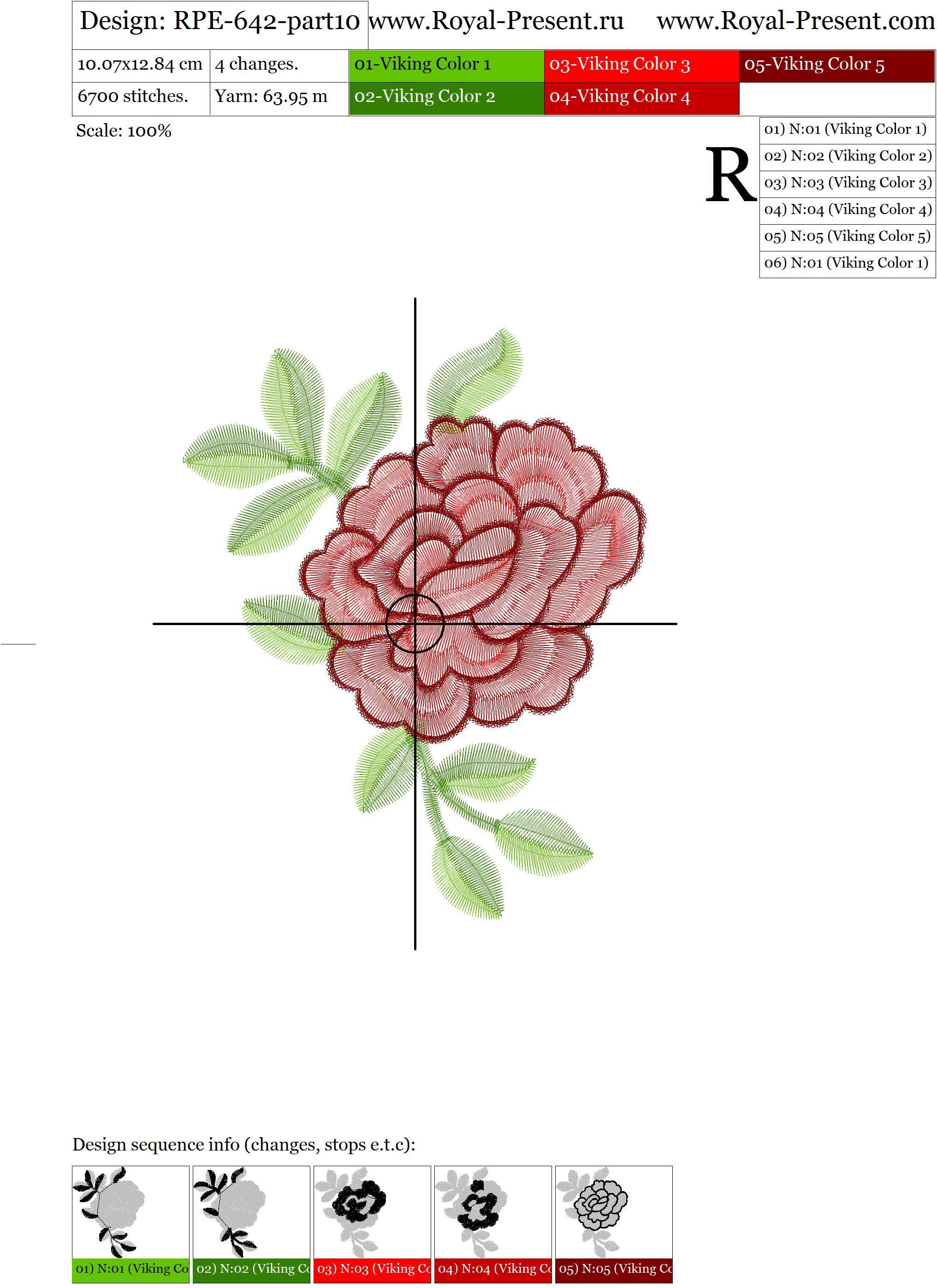 Machine Embroidery Design Neckline with roses