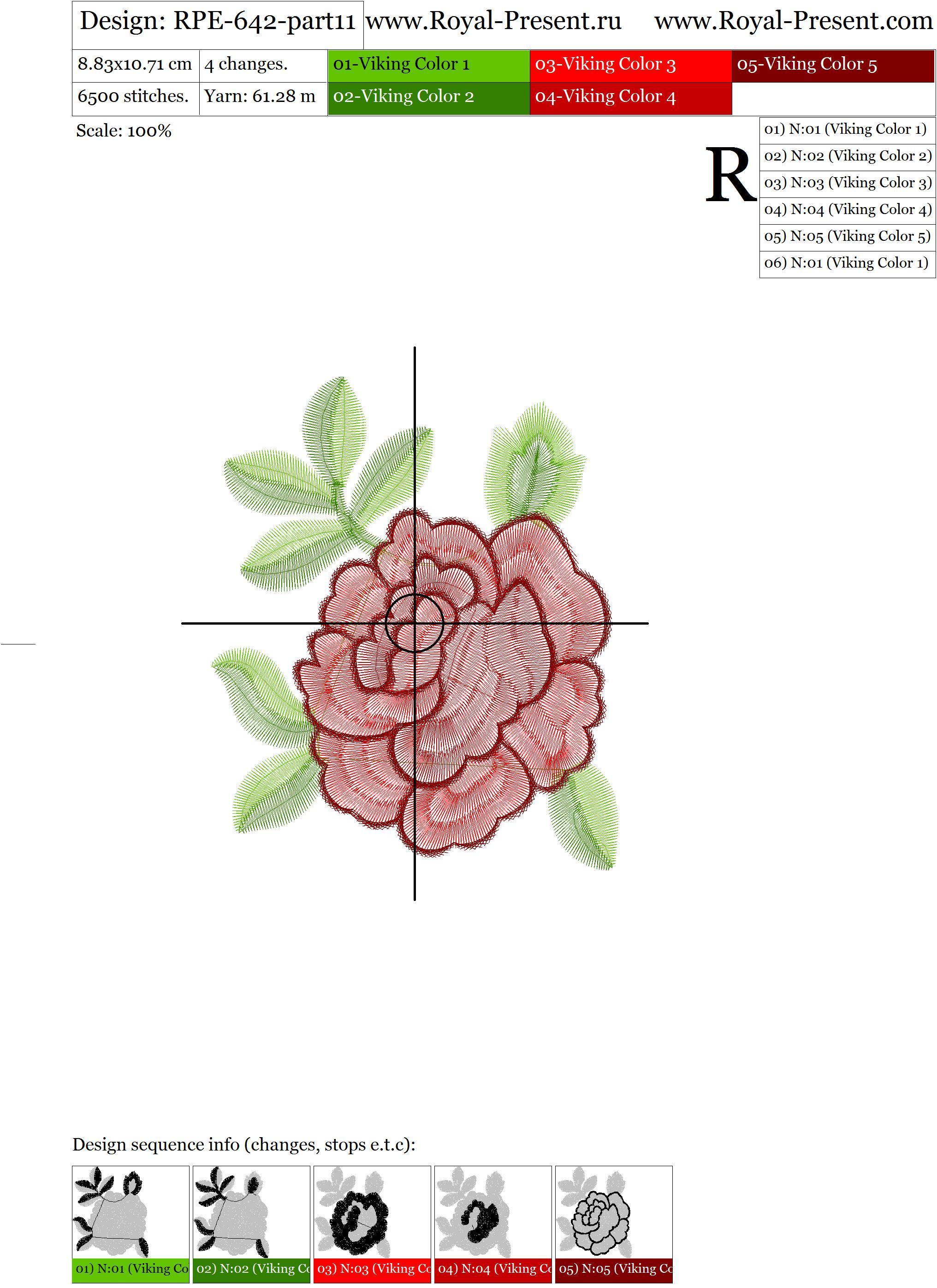 Machine Embroidery Design Neckline with roses