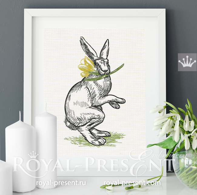 Easter Bunny Machine Embroidery Design - 7 sizes RPE-1623