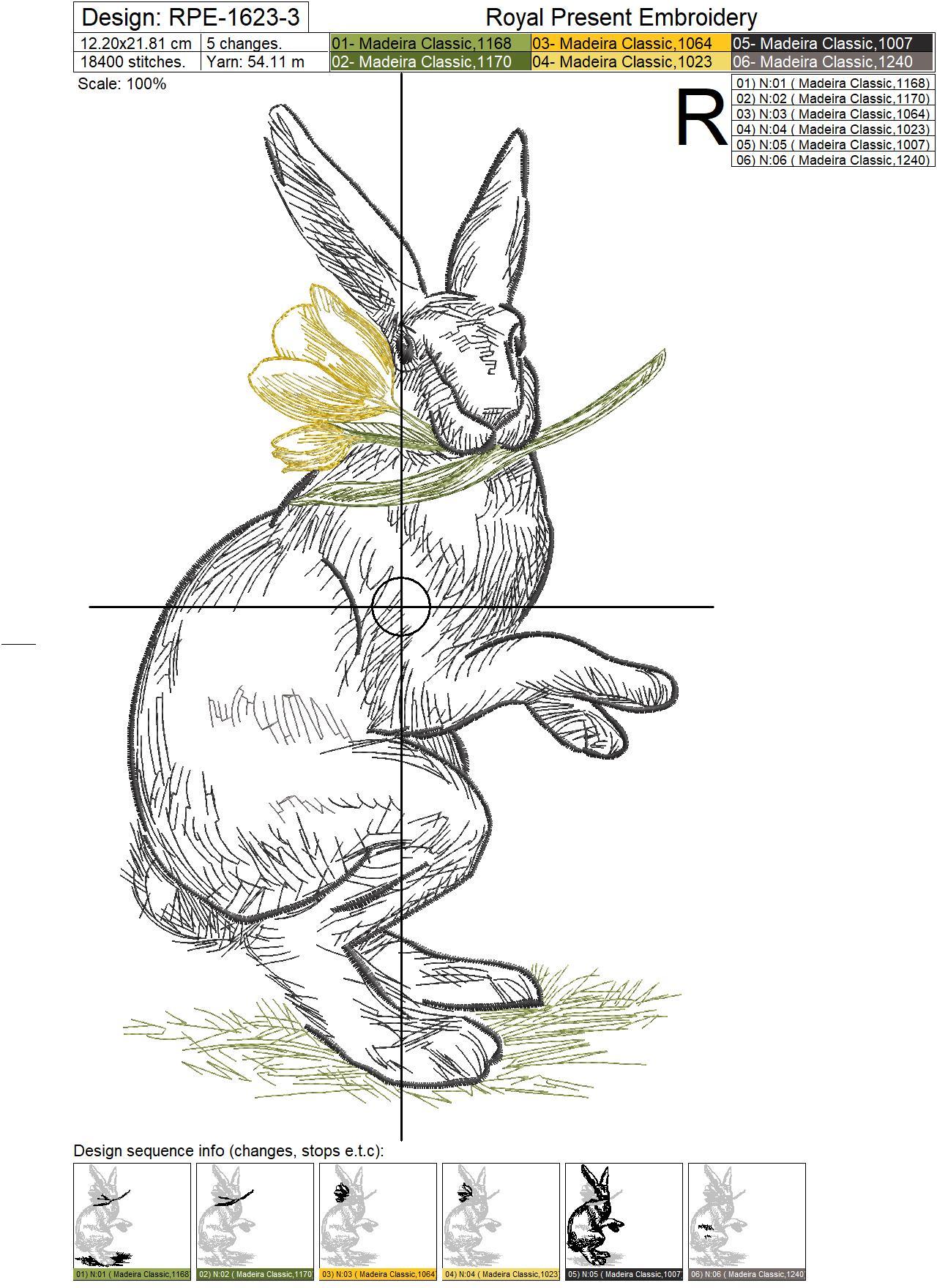 Easter Bunny Machine Embroidery Design - 7 sizes