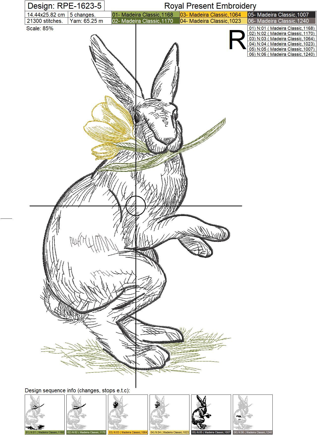 Easter Bunny Machine Embroidery Design - 7 sizes
