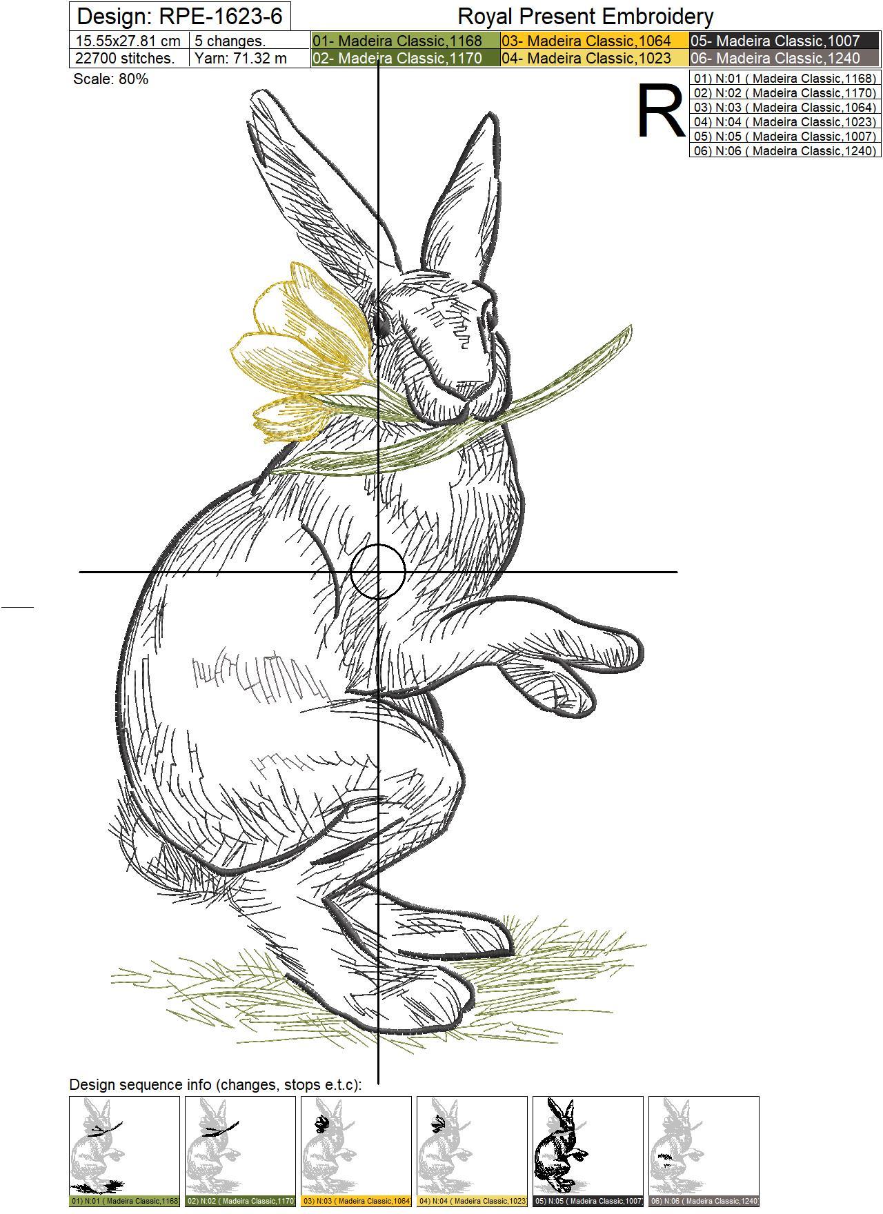 Easter Bunny Machine Embroidery Design - 7 sizes