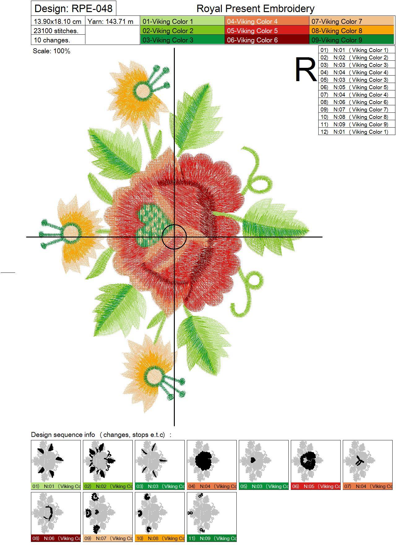 3 Machine Embroidery Designs Beautiful Folk Roses