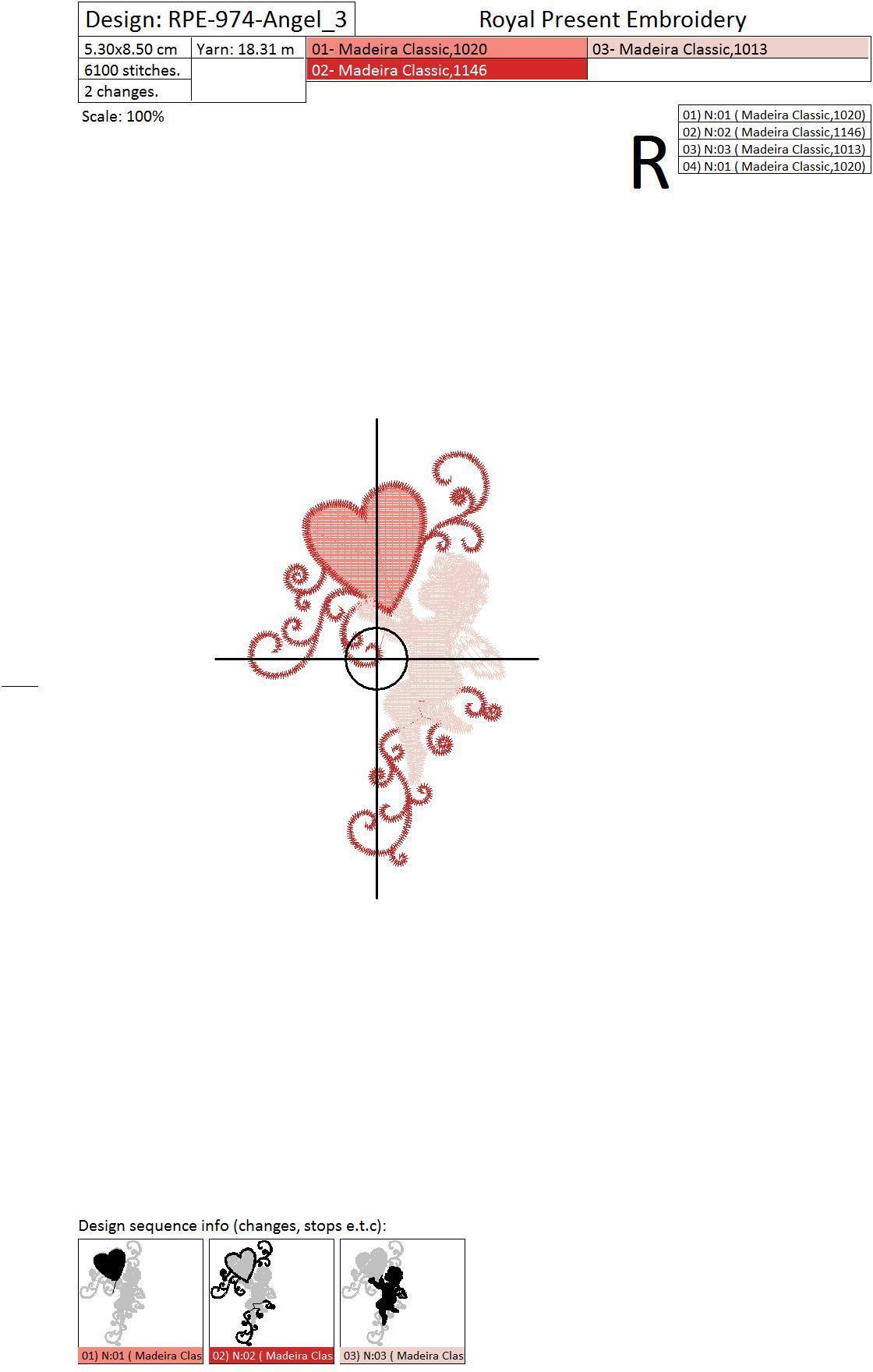 4 Machine Embroidery Designs Elements for Valentines day with Angels