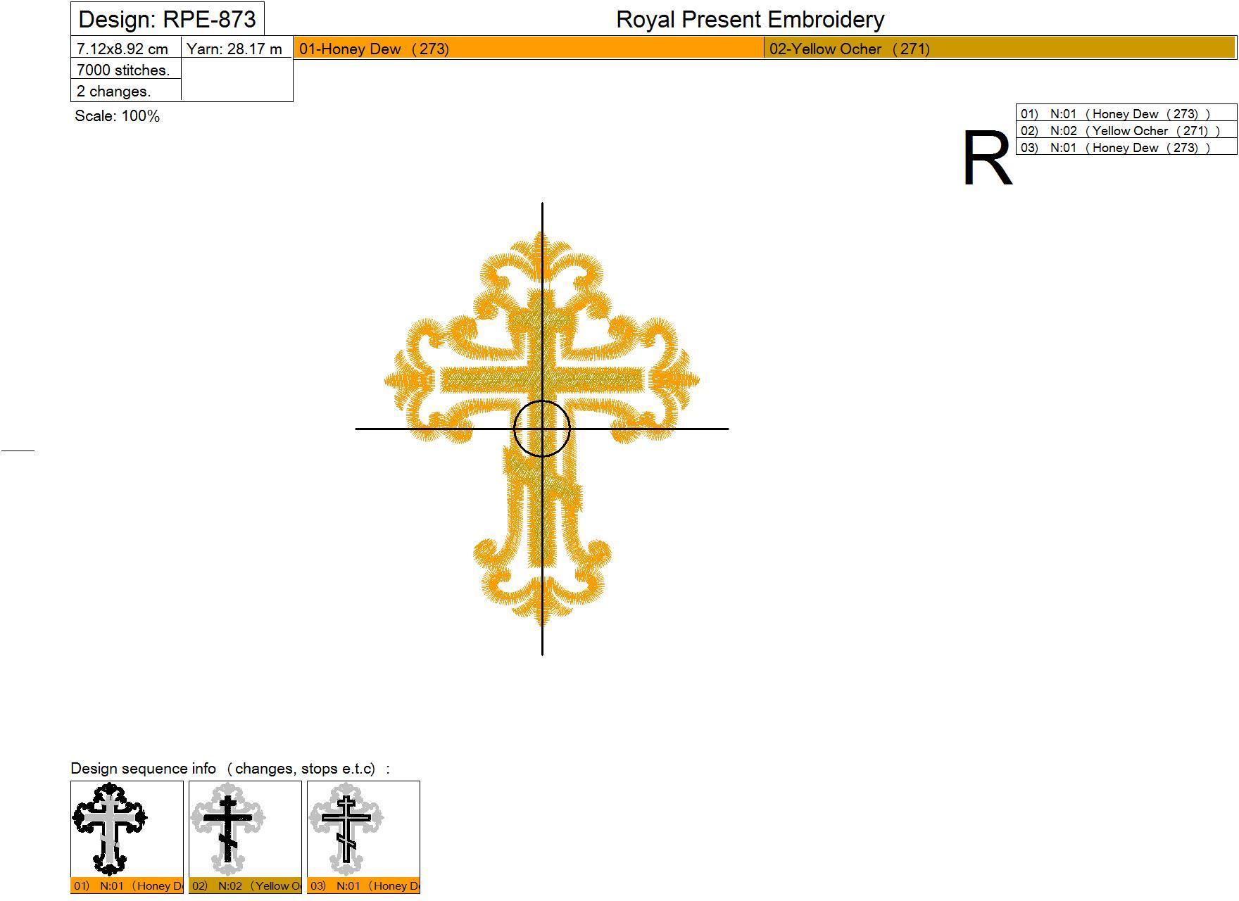 Machine Embroidery Design Gorgeous Cross